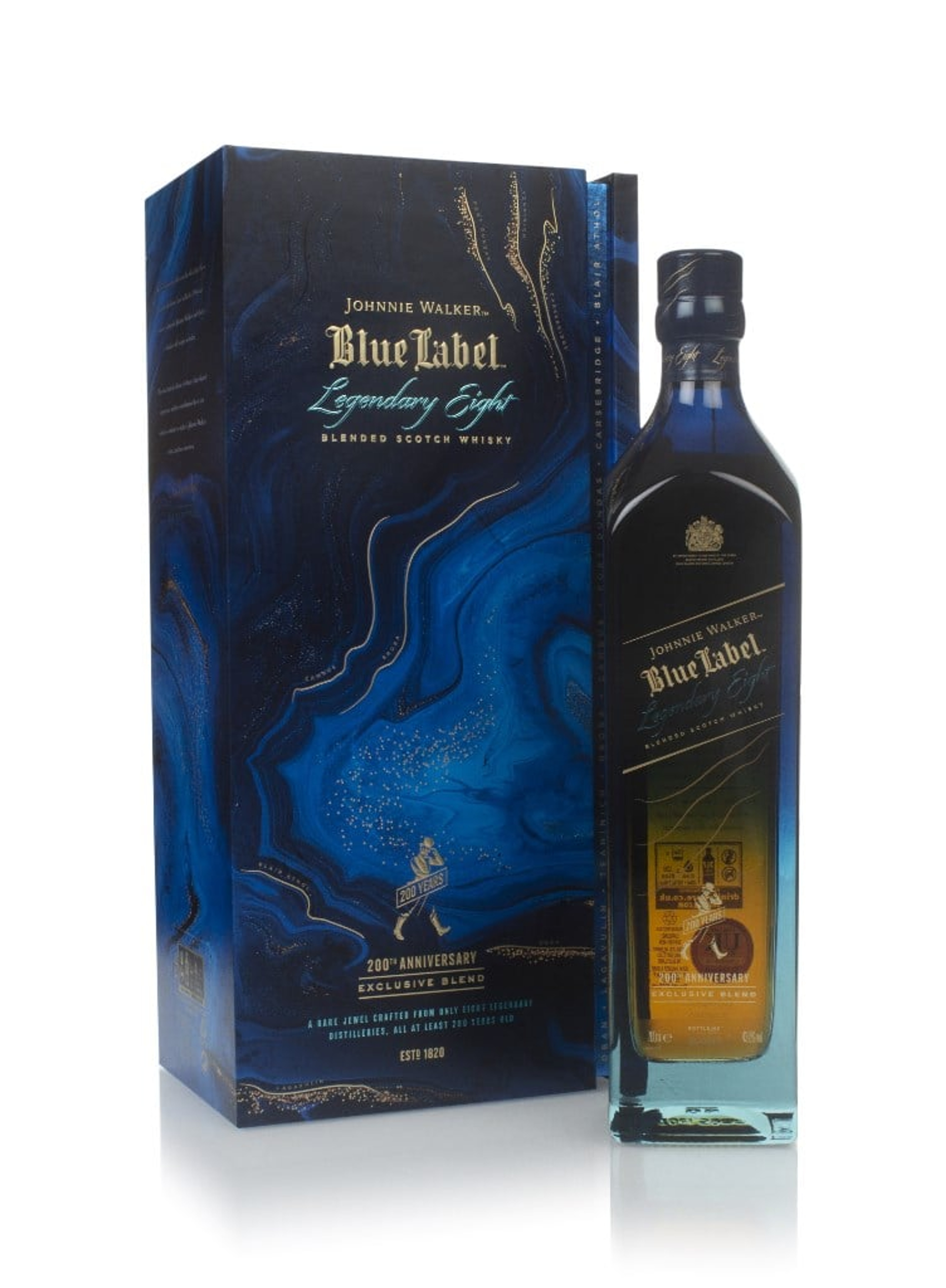 Johnnie Walker Blue Label - Legendary Eight (No Box / Torn Label) 70cl