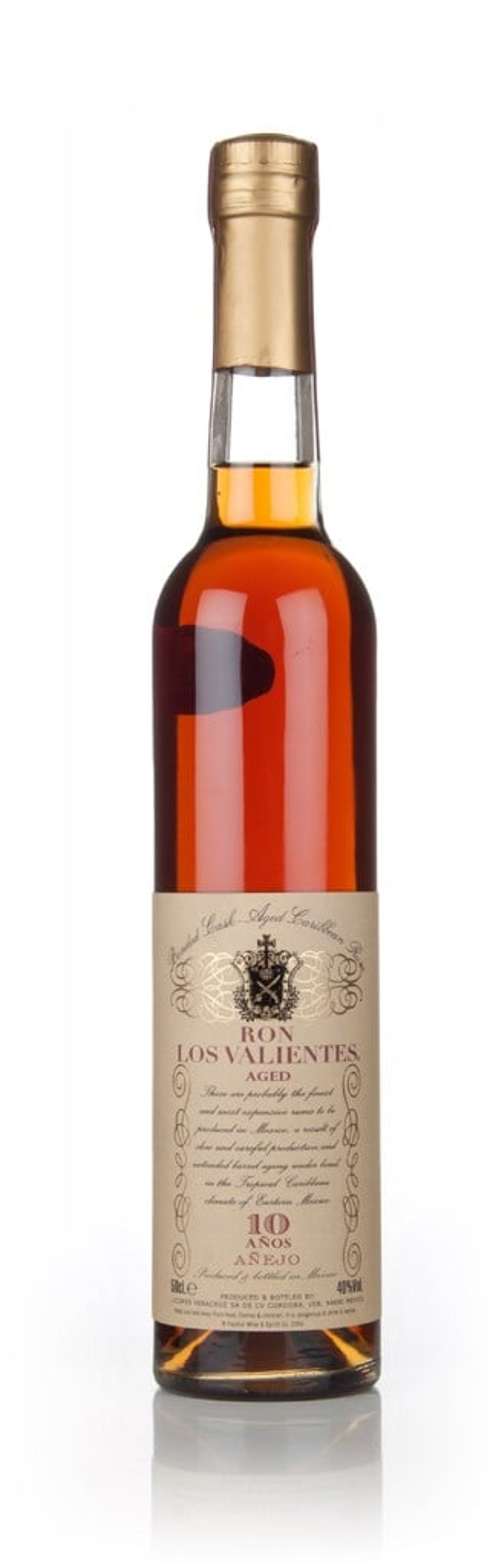 Los Valientes 10 Year Old Mexican Rum (No Box / Torn Label) 50cl