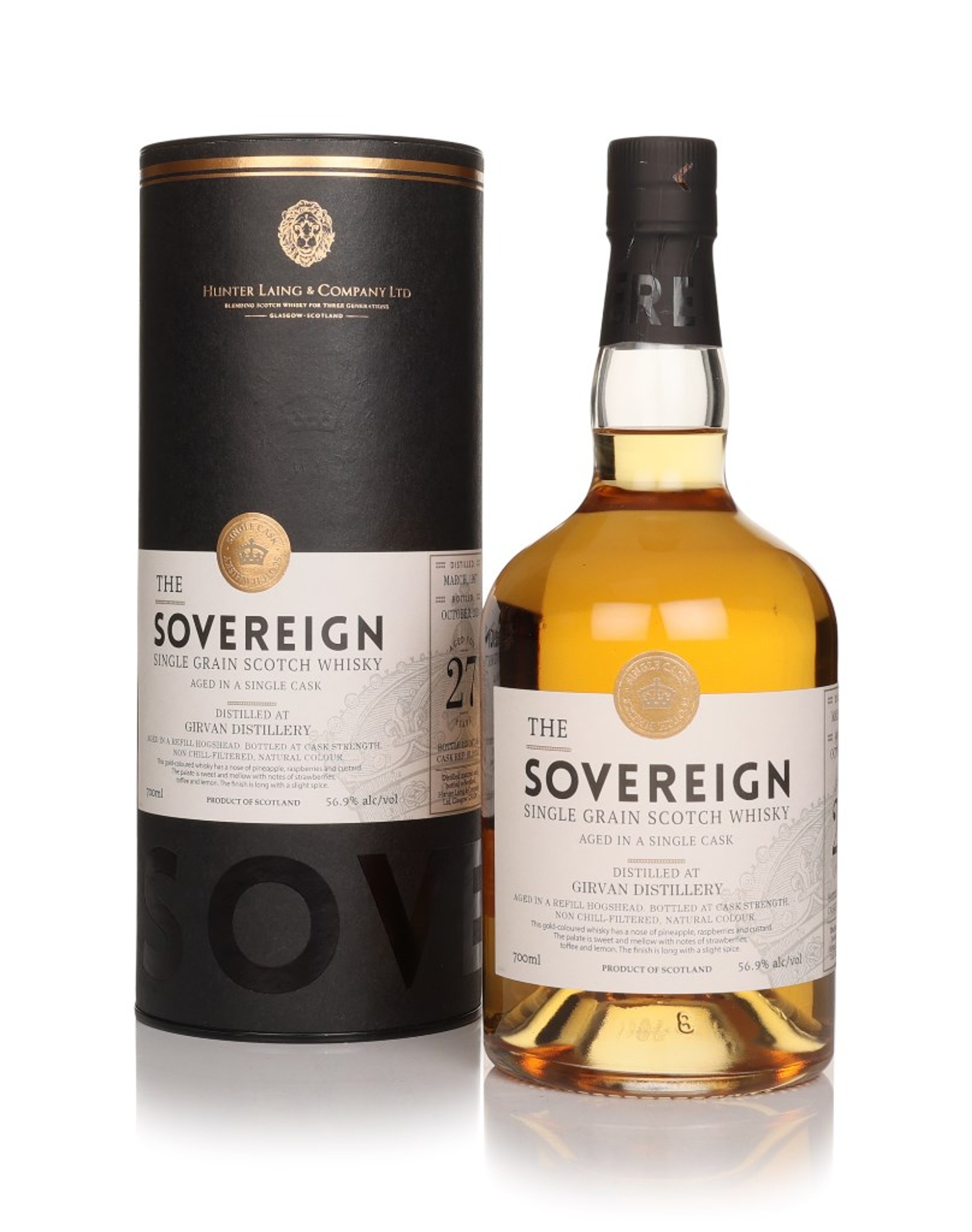 Girvan 27 Year Old 1997 (cask 20242) - The Sovereign (Hunter Laing) (No Box / Torn Label) 70cl