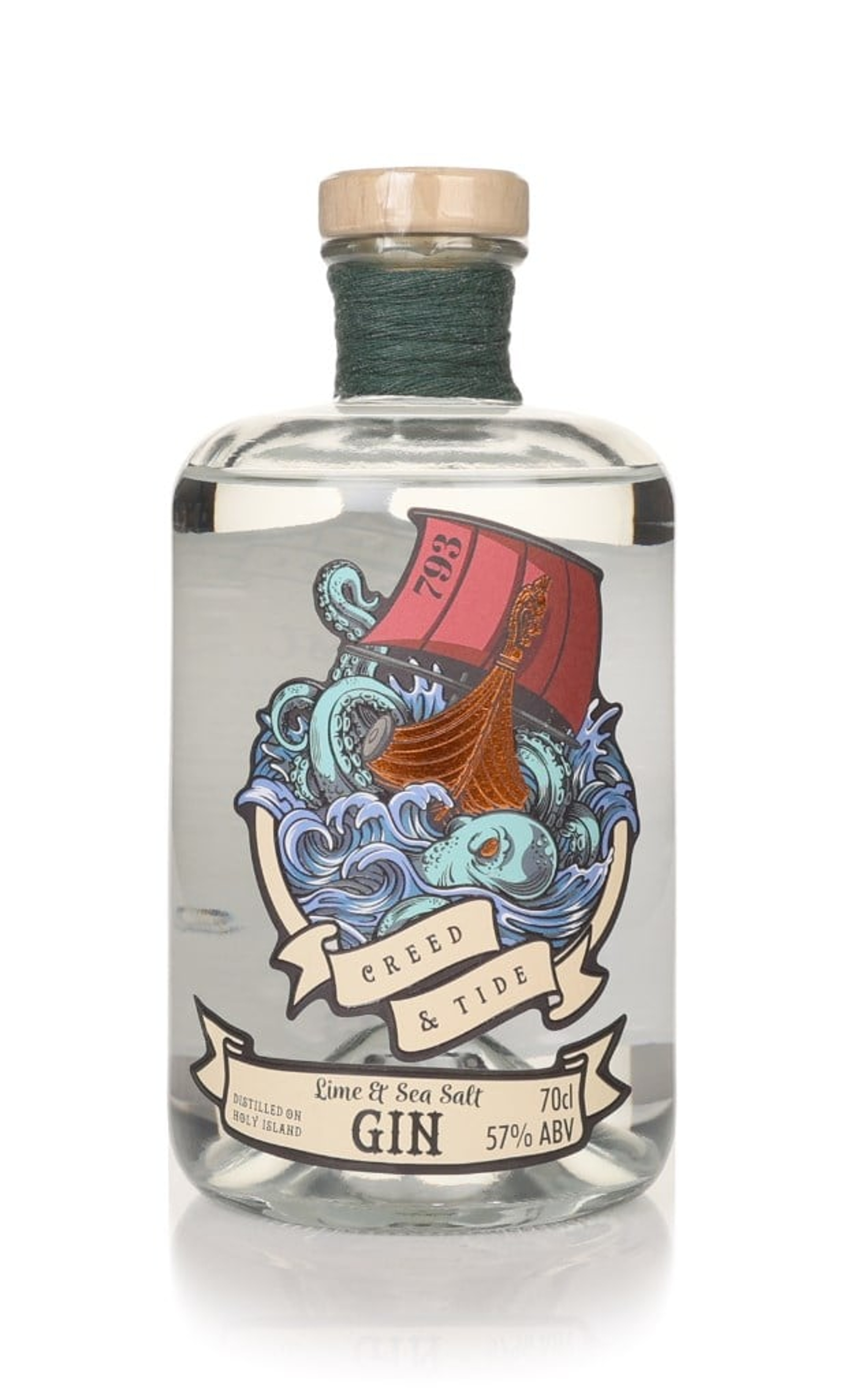 Creed & Tide Gin - Lime & Sea Salt (No Box / Torn Label) 70cl