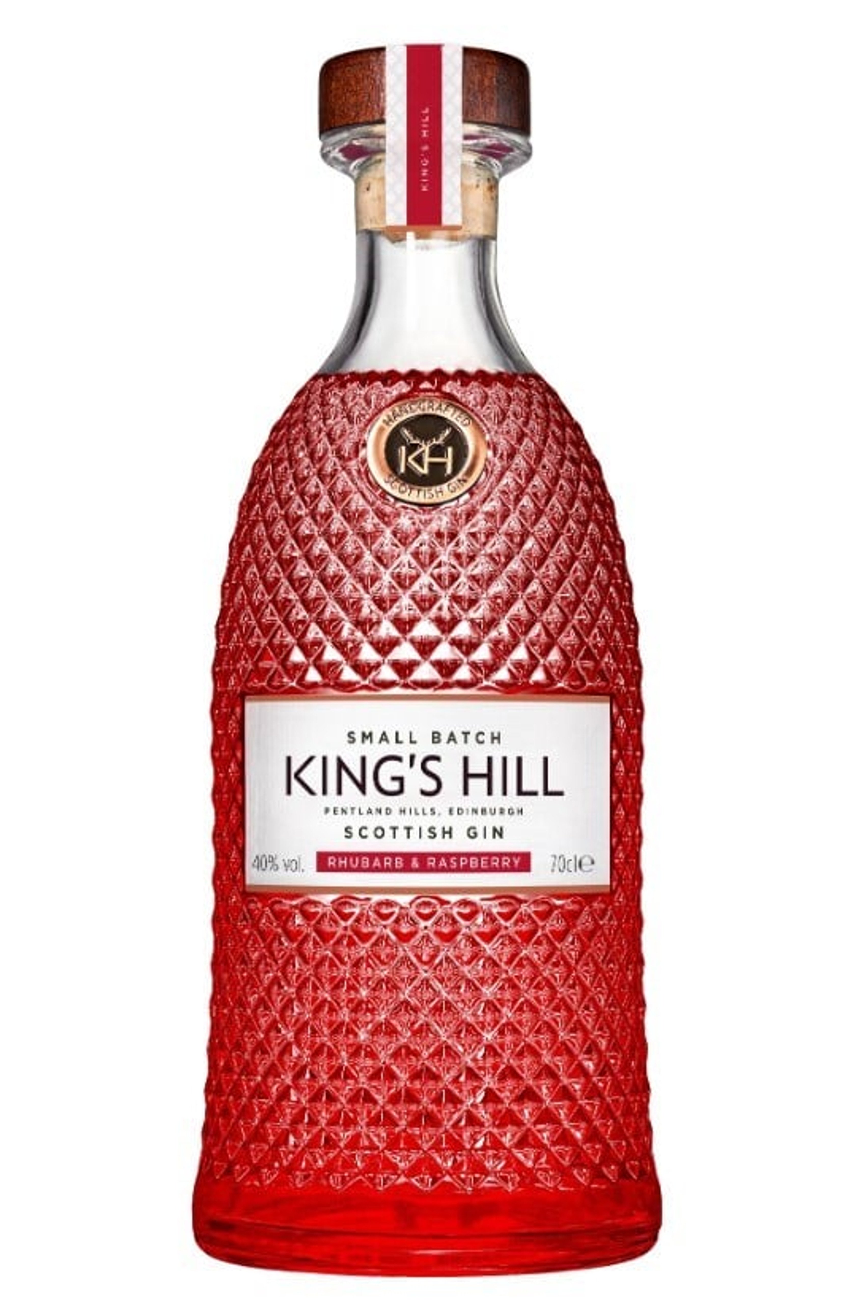King's Hill  Rhubarb & Raspberry Gin (No Box / Torn Label) 70cl