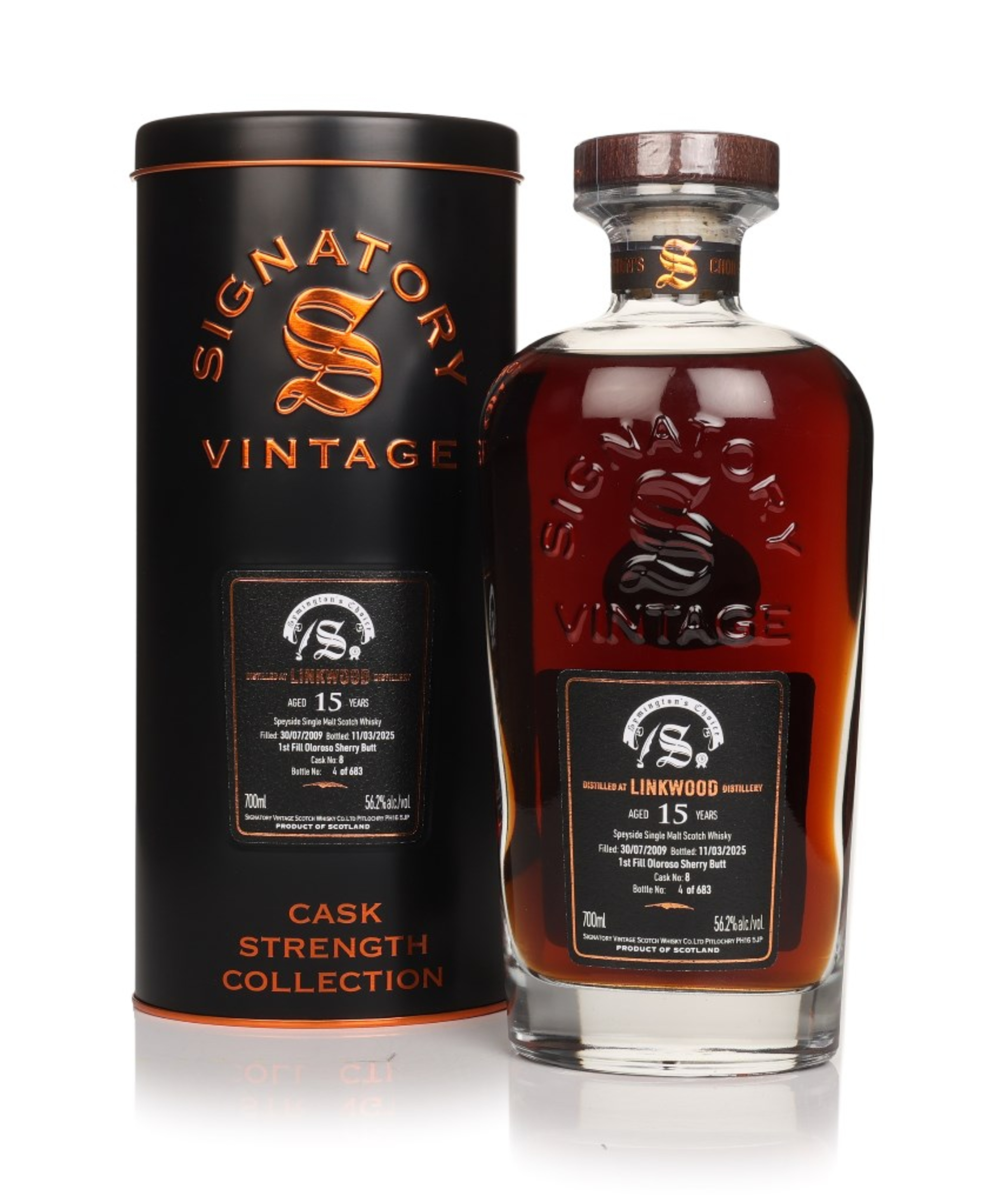 Linkwood 15 Year Old 2009 (cask 8) - Cask Strength Collection (Signatory) 70cl