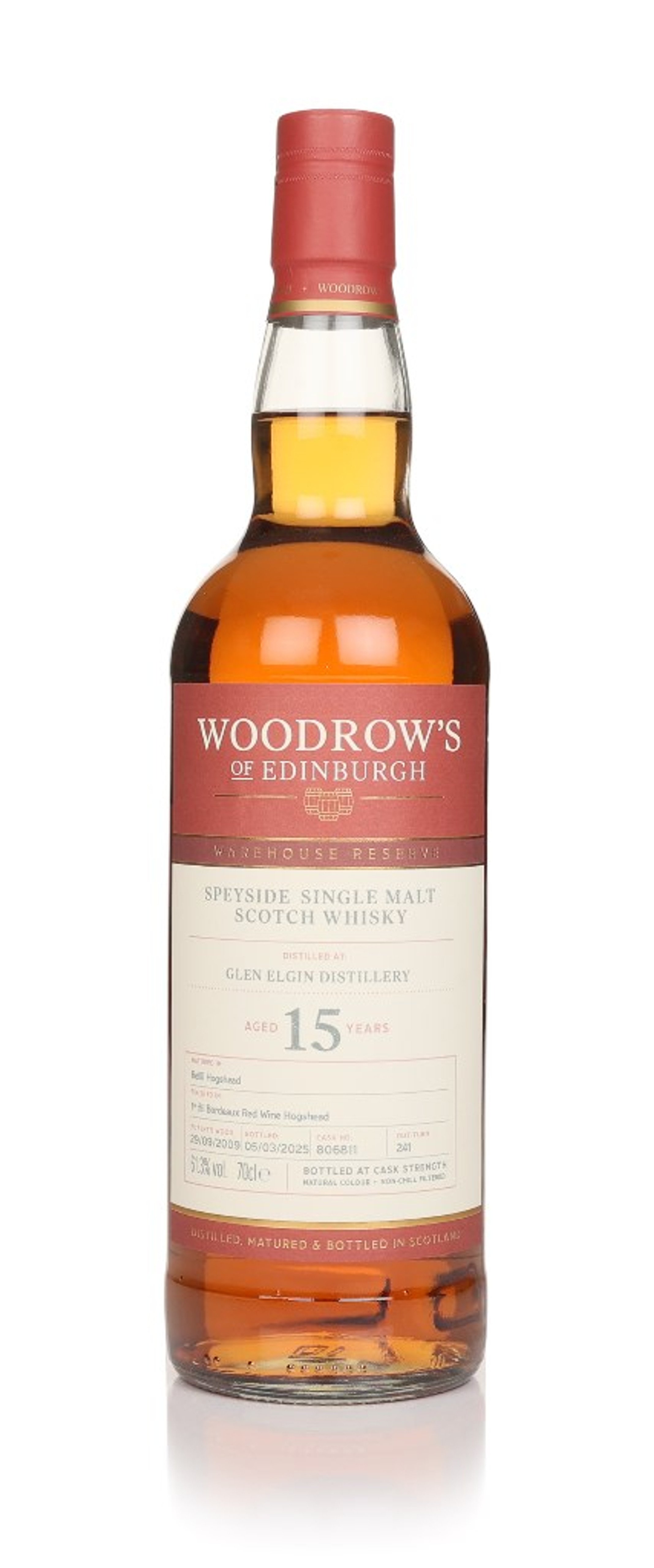 Glen Elgin 15 Year Old 2009 - Woodrow's of Edinburgh 70cl