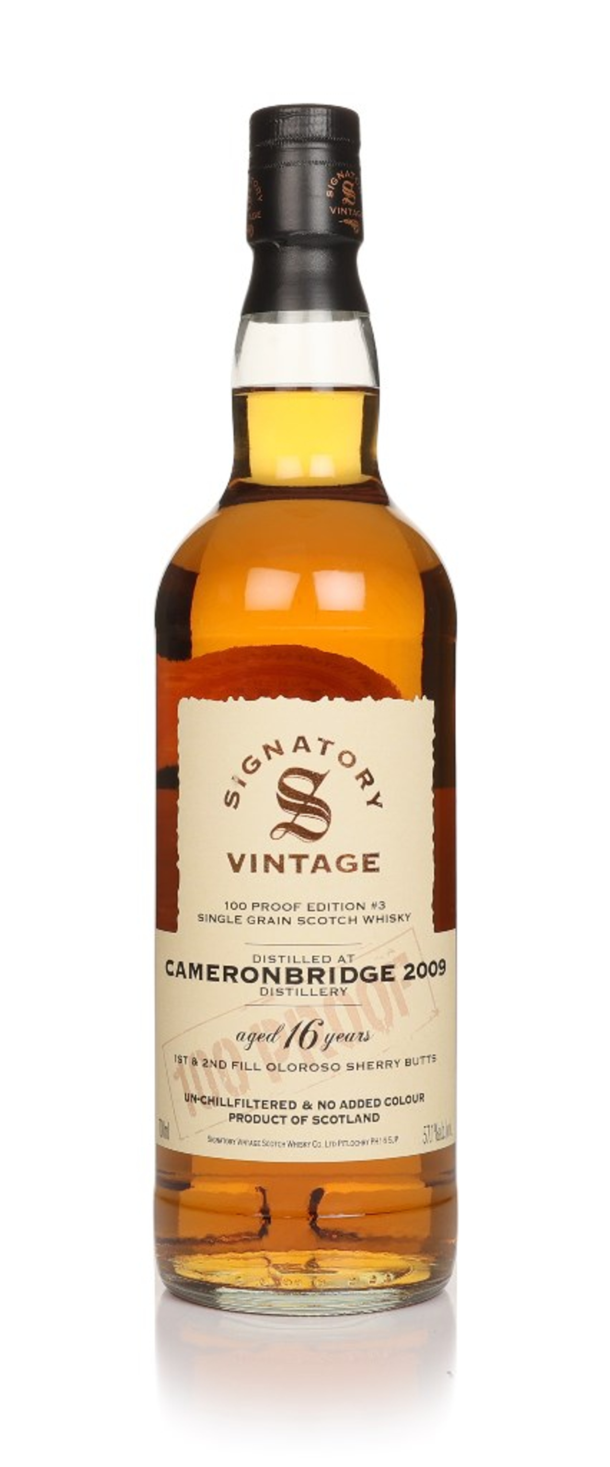 Cameronbridge 16 Year Old 2009 - 100 Proof Grain Edition #3 (Signatory) 70cl