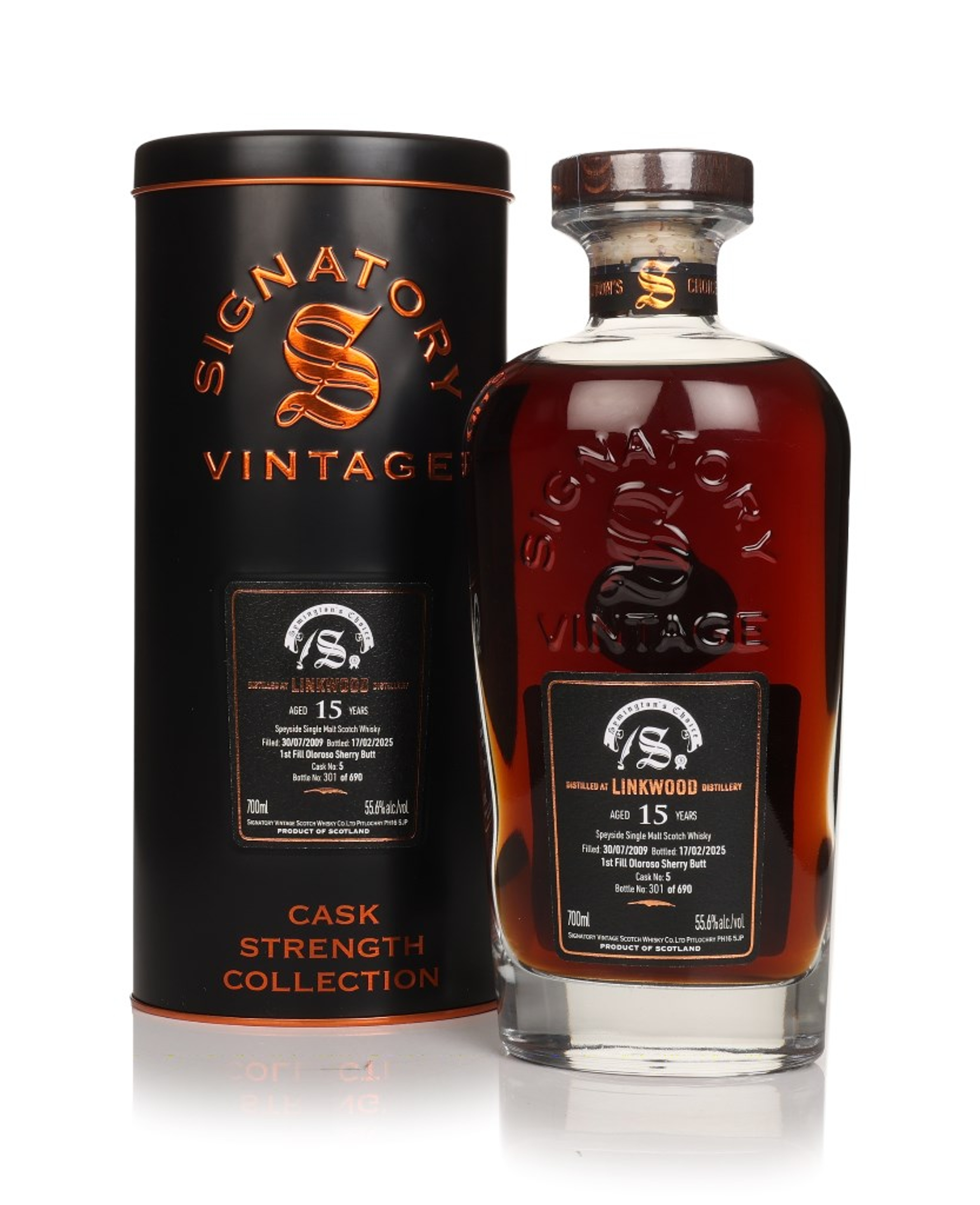 Linkwood 15 Year Old 2009 (cask 5) - Cask Strength Collection (Signatory) 70cl