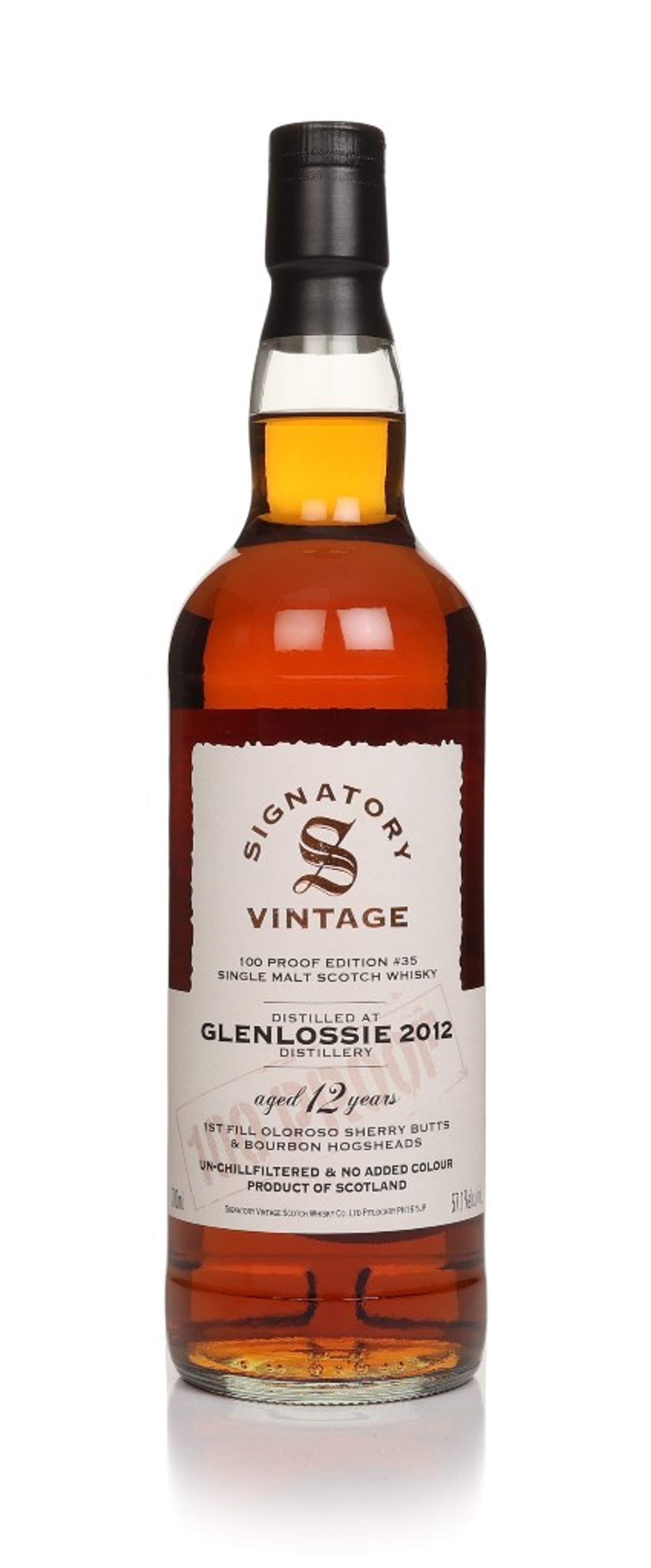 Glenlossie 12 Year Old 2012 - 100 Proof Edition #35 (Signatory) 70cl