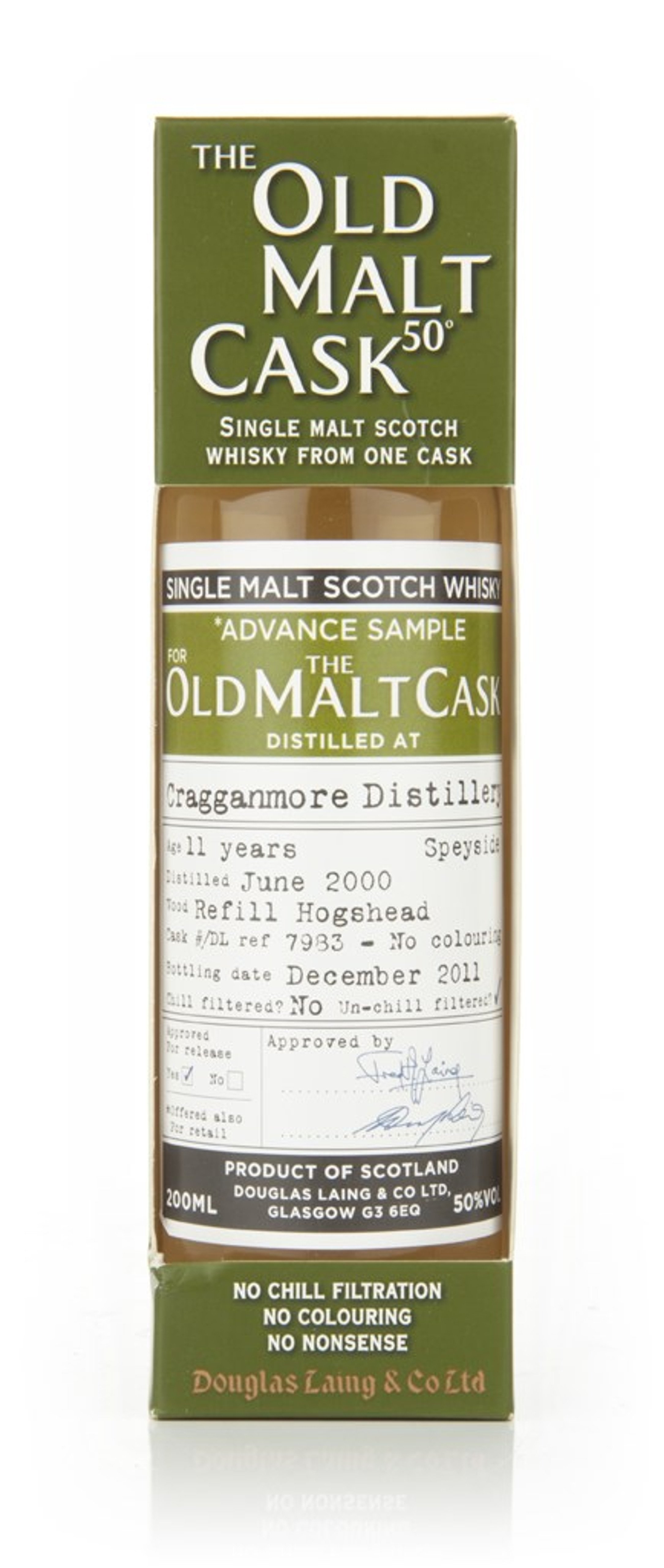 Cragganmore 11 Year Old 2000 - Old Malt Cask  (Douglas Laing) 20cl