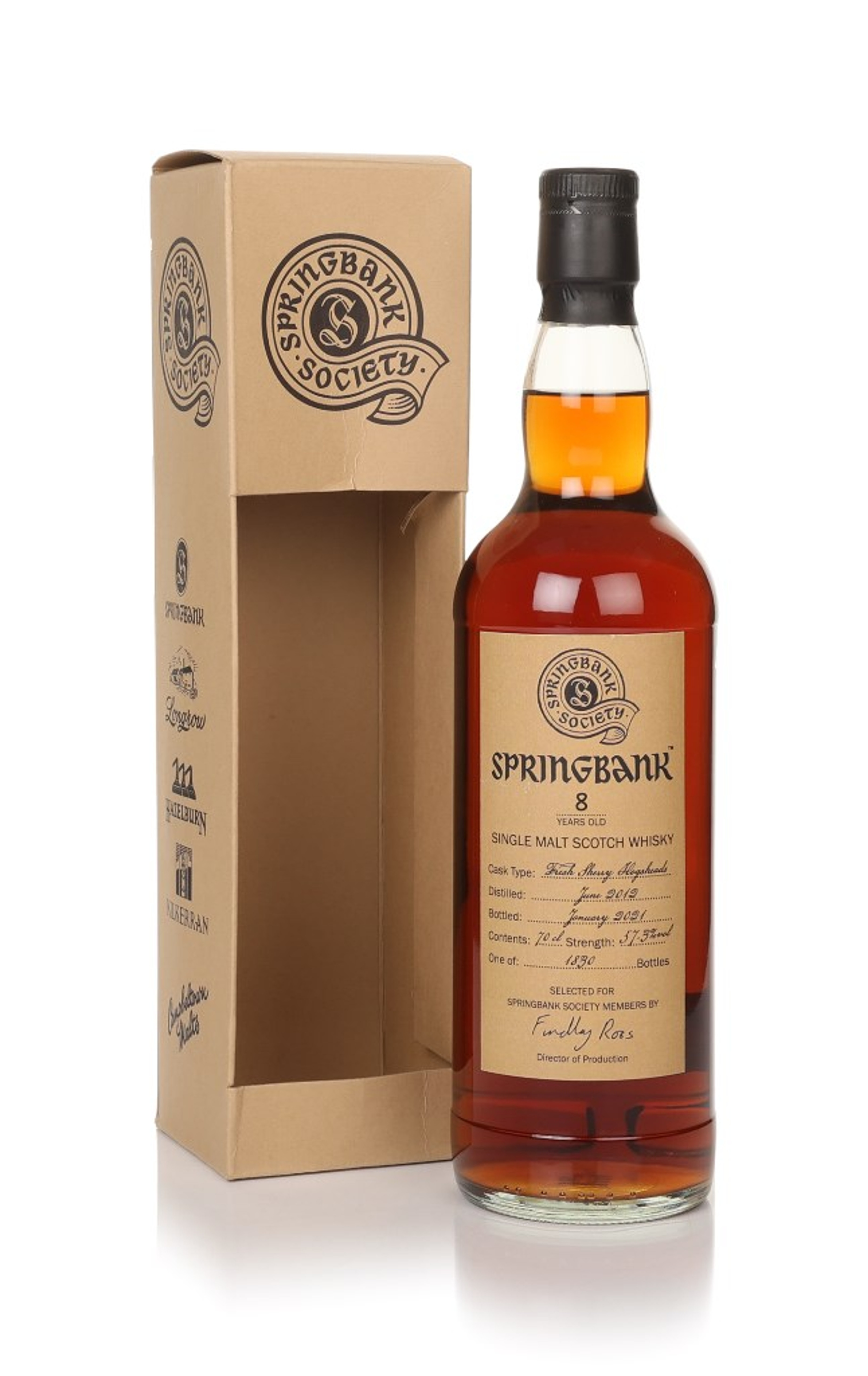 Springbank 8 Year Old 2012 - Springbank Society 70cl