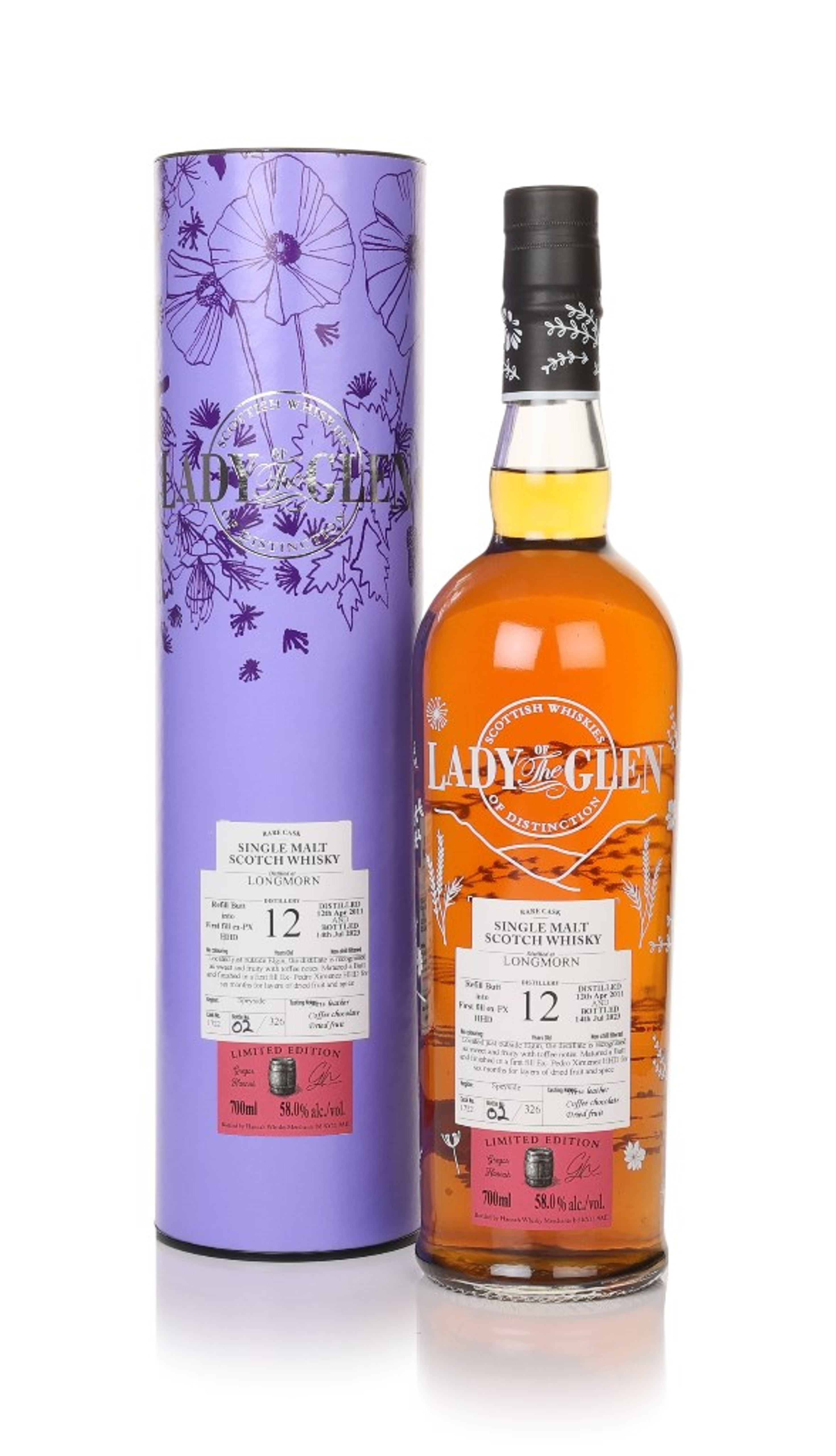 Longmorn 12 Year Old 2011 (cask 1722) - Lady of the Glen (Hannah Whisky Merchants) 70cl