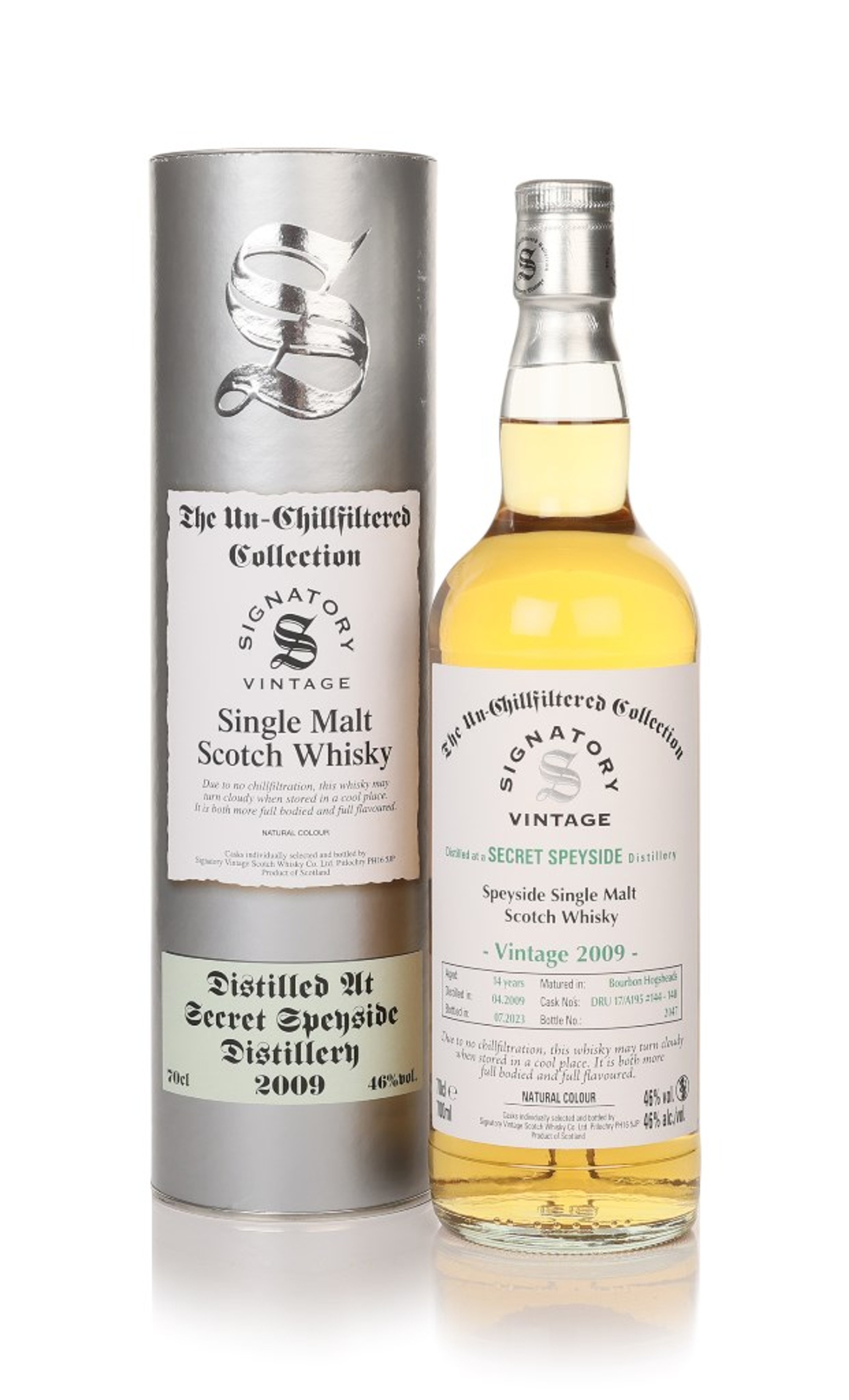 Secret Speyside 14 Year Old 2009 (cask DRU 17/A195 #144-148) - Un-Chillfiltered Collection (Signatory) 70cl