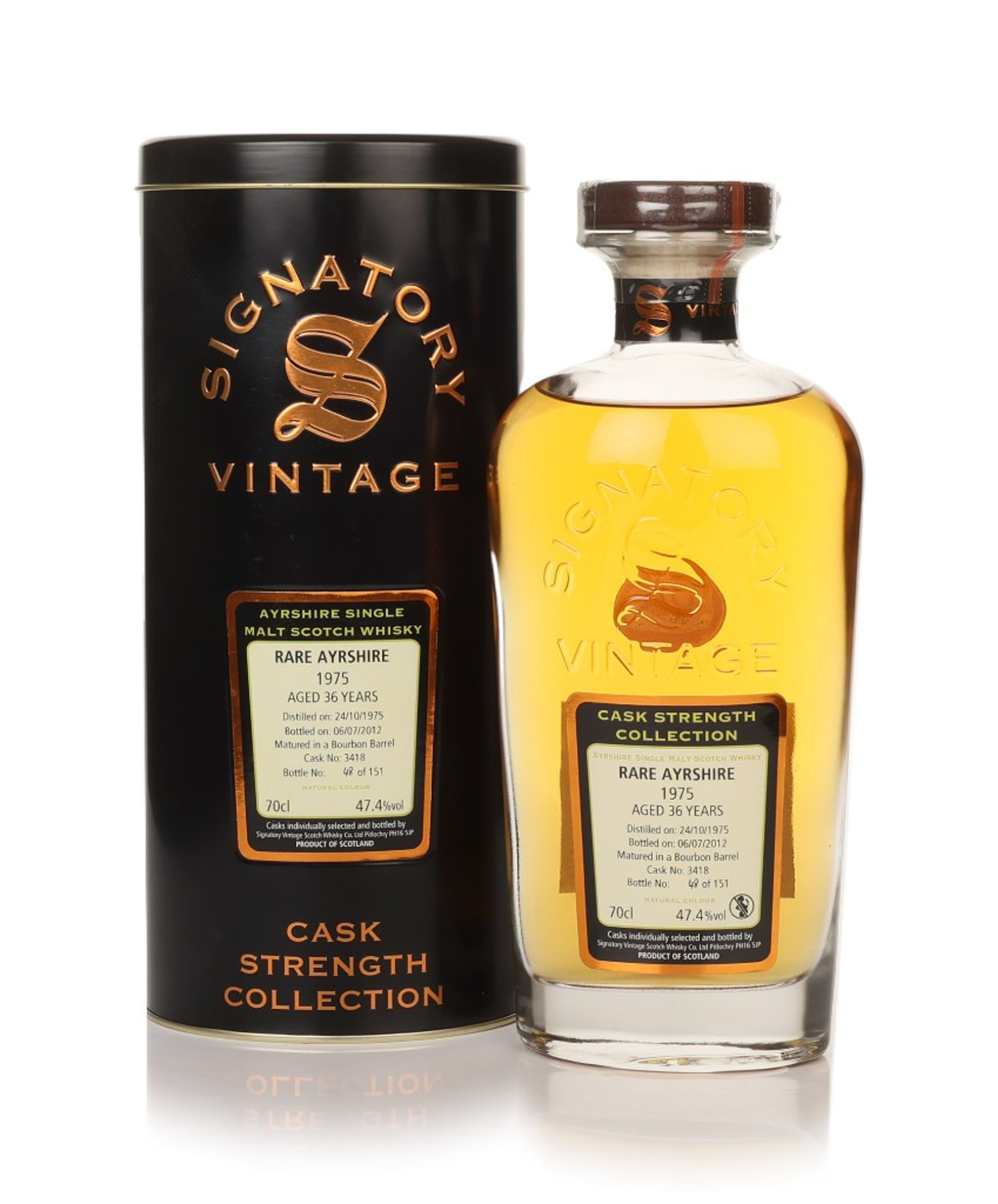 Rare Ayrshire (Ladyburn) 36 Year Old 1975 (cask 3418) - Cask Strength Collection (Signatory) 70cl
