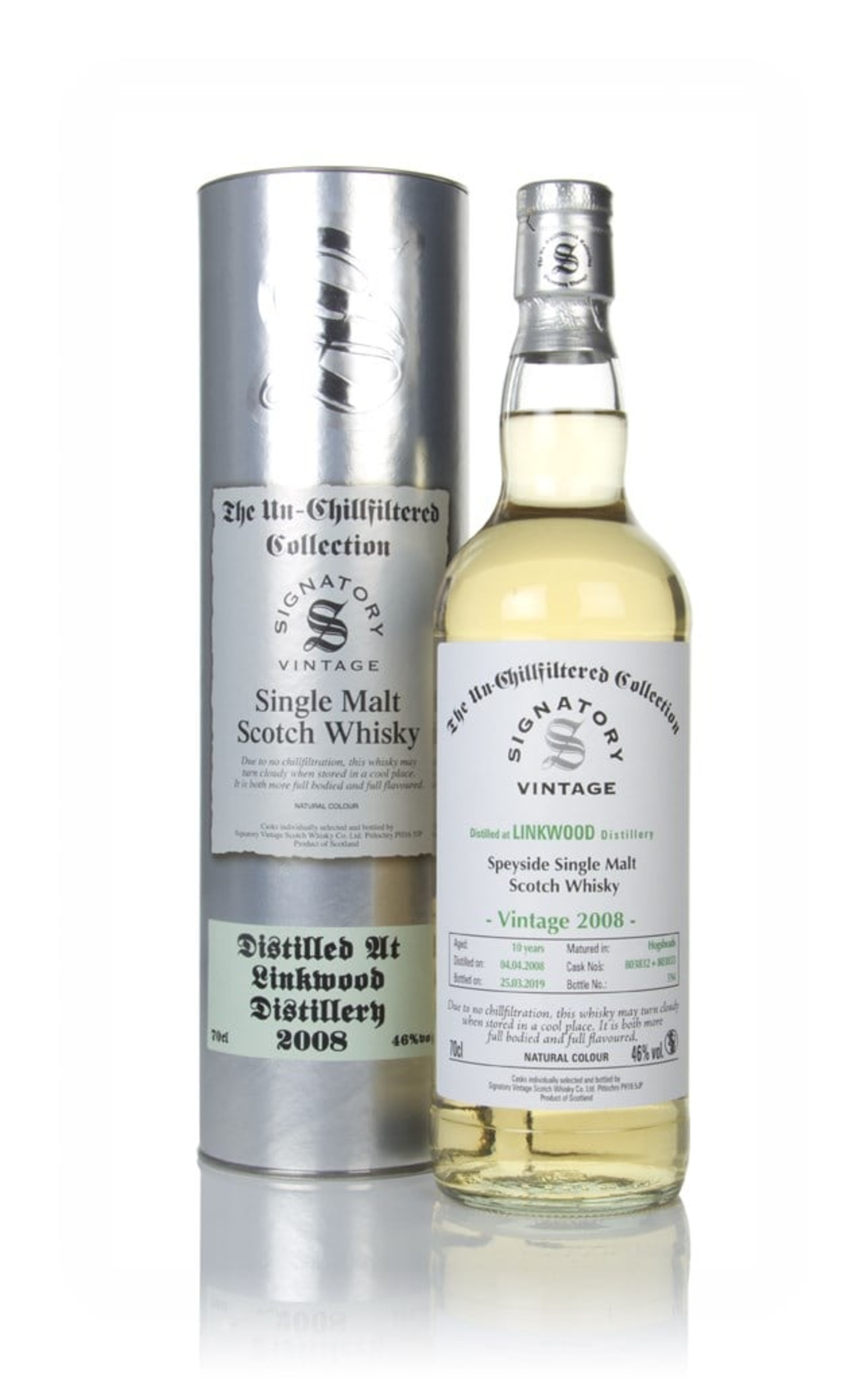 Linkwood 10 Year Old 2008 (casks 803832 & 803833) - Un-Chillfiltered Collection (Signatory) 70cl