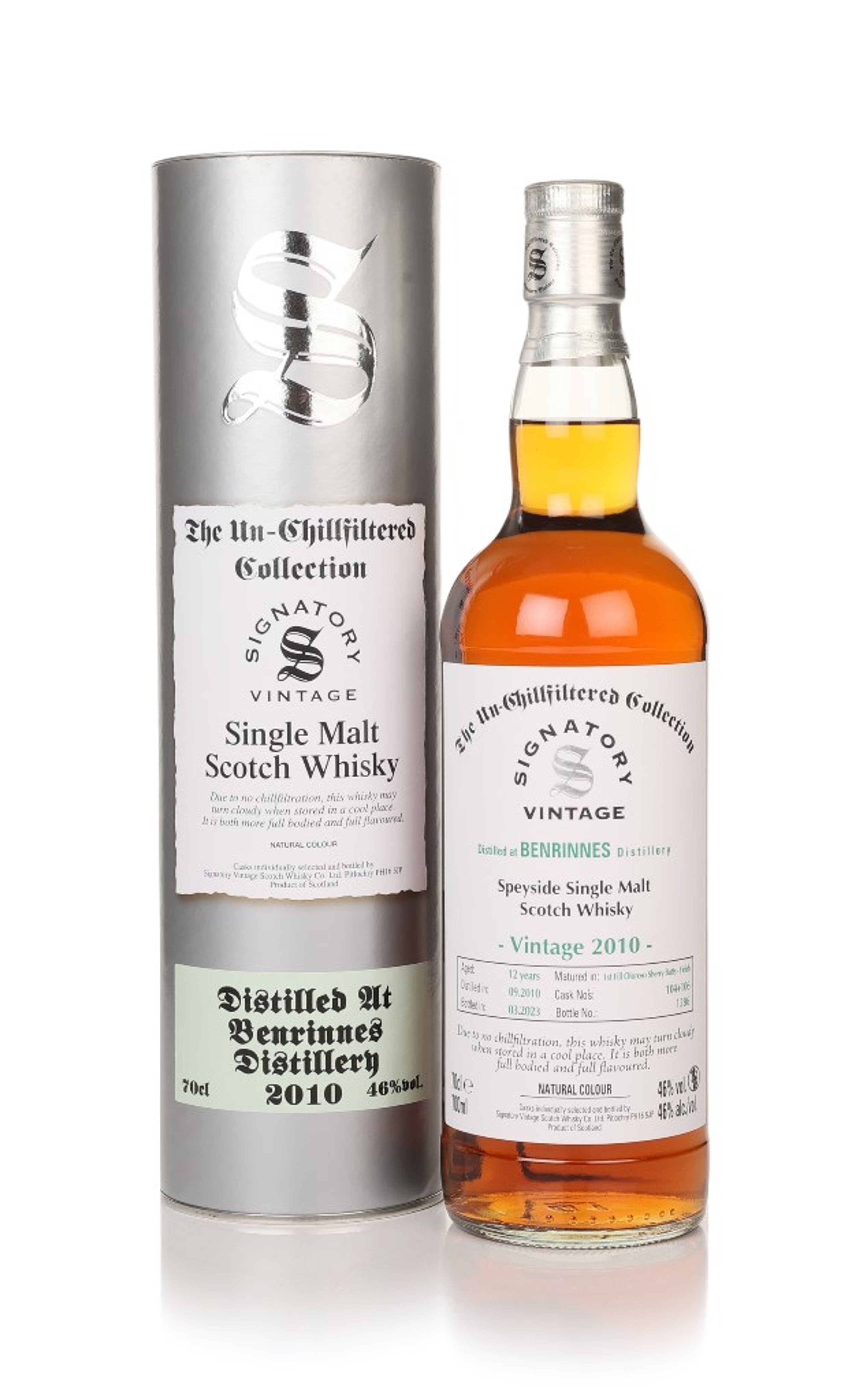 Benrinnes 12 Year Old 2010 (casks 104 & 106) - Un-Chilfiltered Collection (Signatory) 70cl