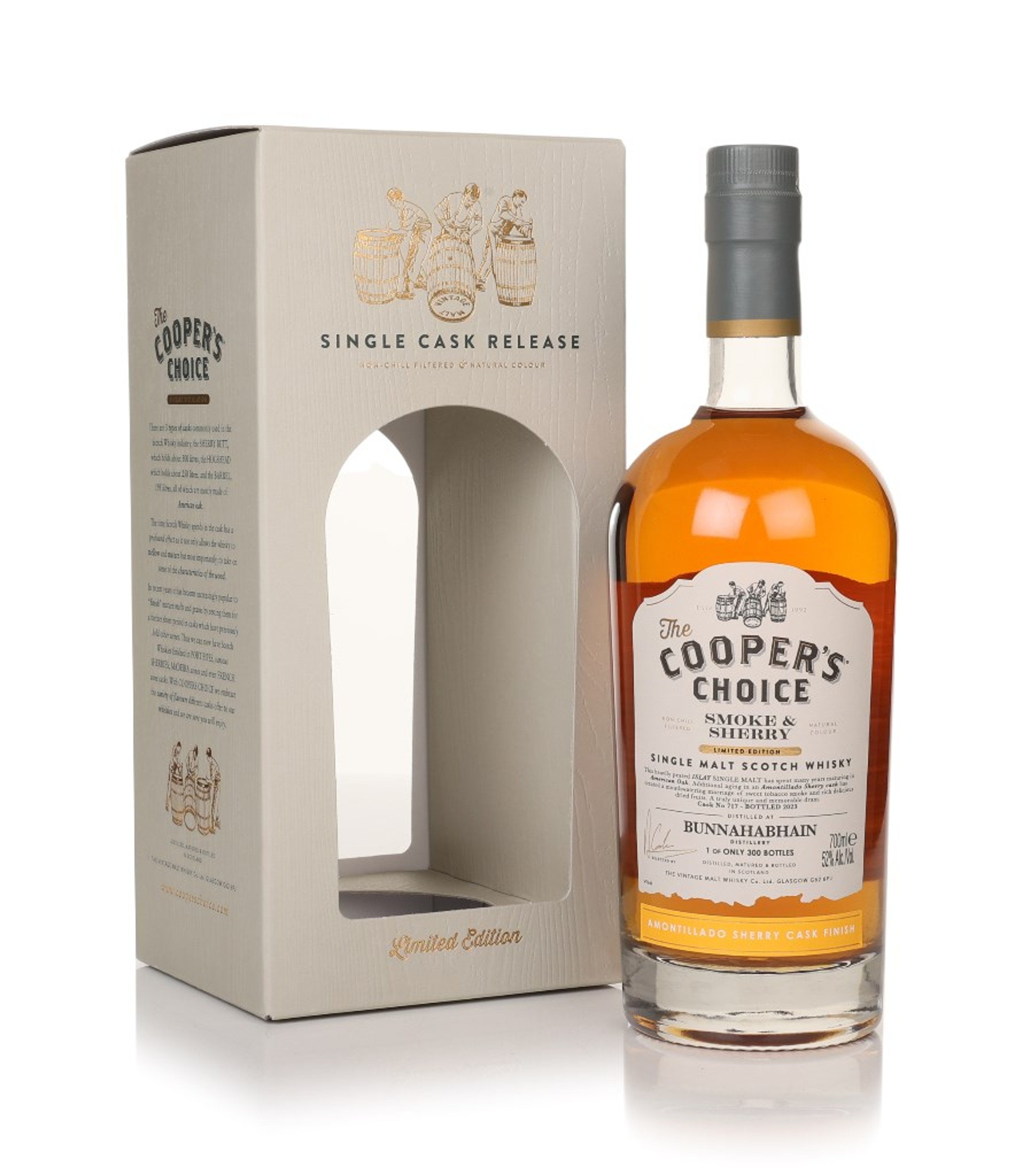 Bunnahabhain Smoke & Sherry (cask 717) (bottled 2023) - The Cooper's Choice (The Vintage Malt Whisky Co.) 70cl