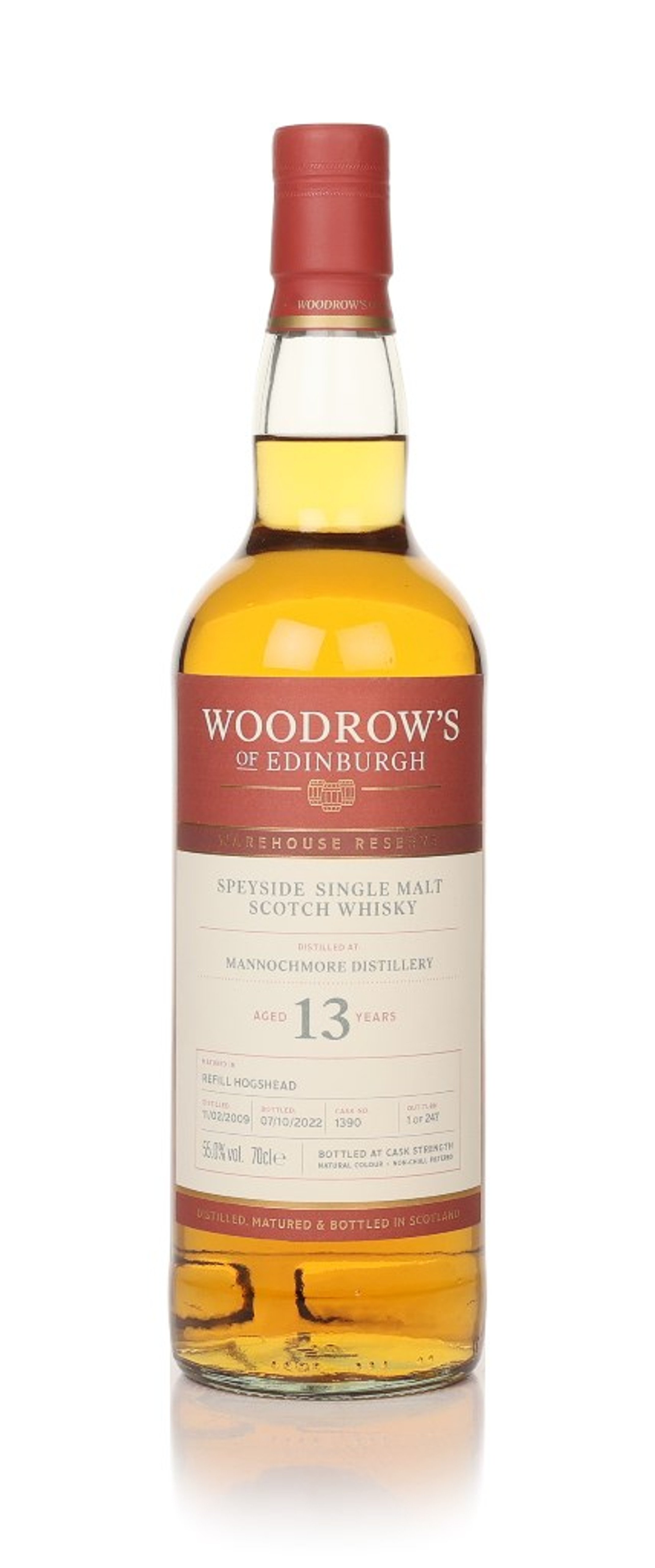 Mannochmore 13 Year Old 2009 (cask 1390) - Woodrow's of Edinburgh 70cl