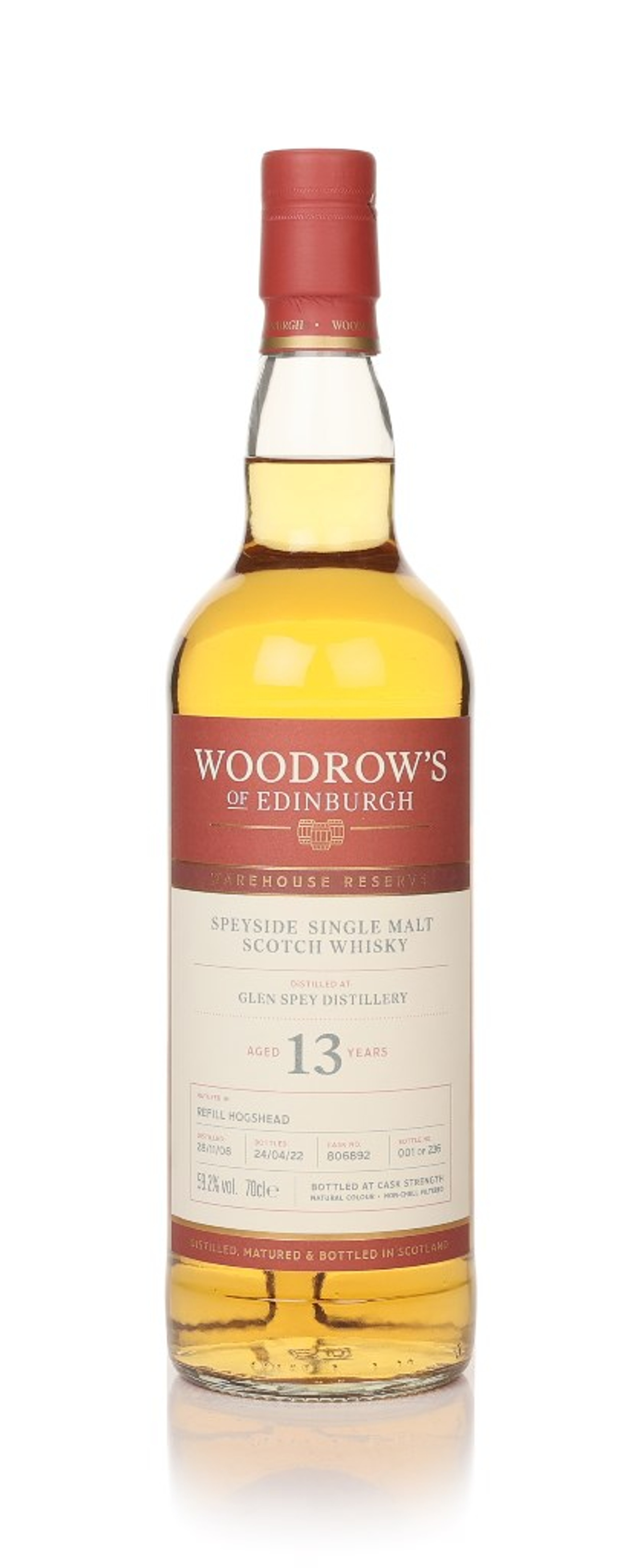 Glen Spey 13 Year Old 2008 (cask 806892) - Woodrow's of Edinburgh 70cl