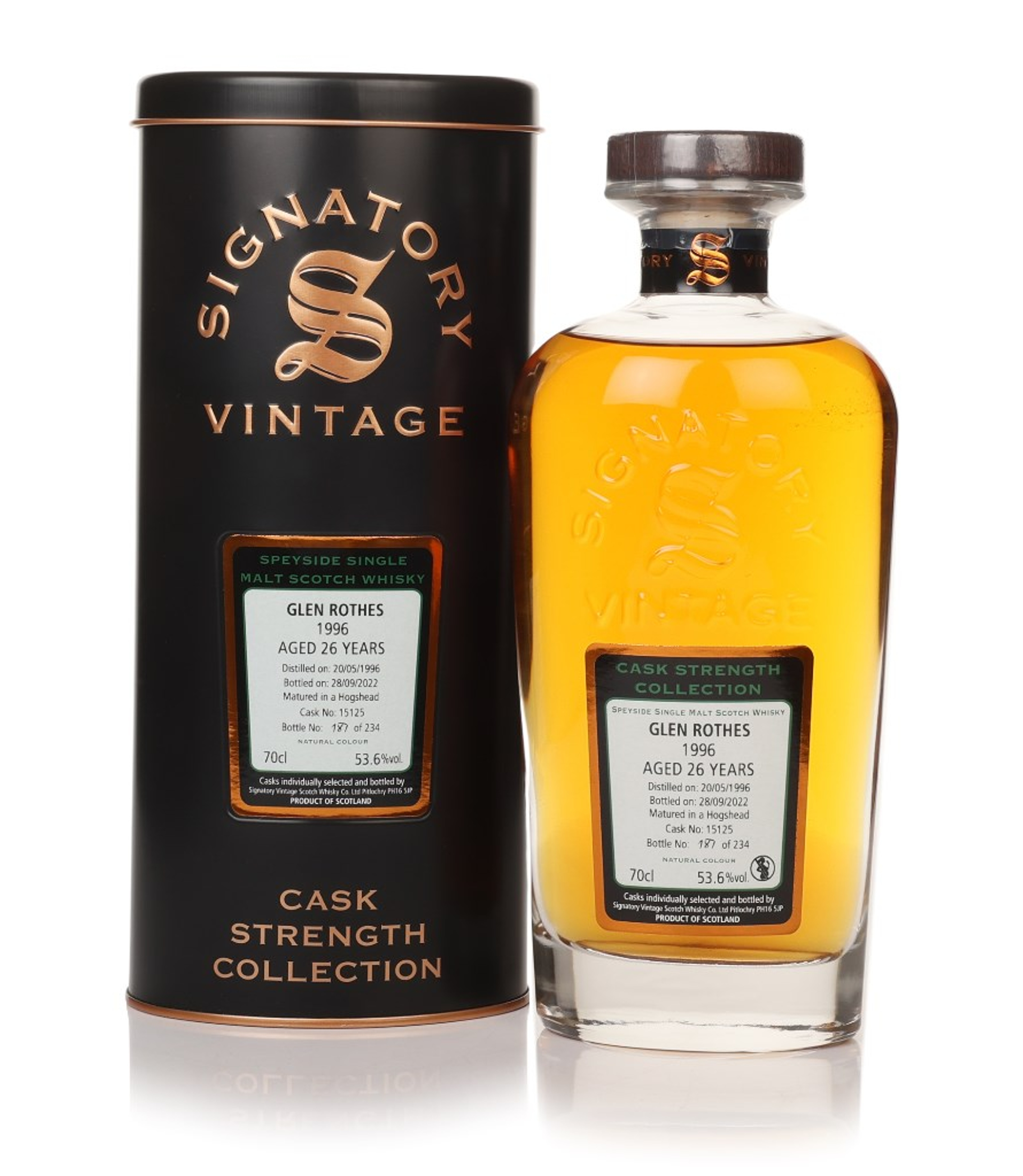 The Glenrothes 26 Year Old 1996 (cask 15125) - Cask Strength Collection (Signatory) 70cl