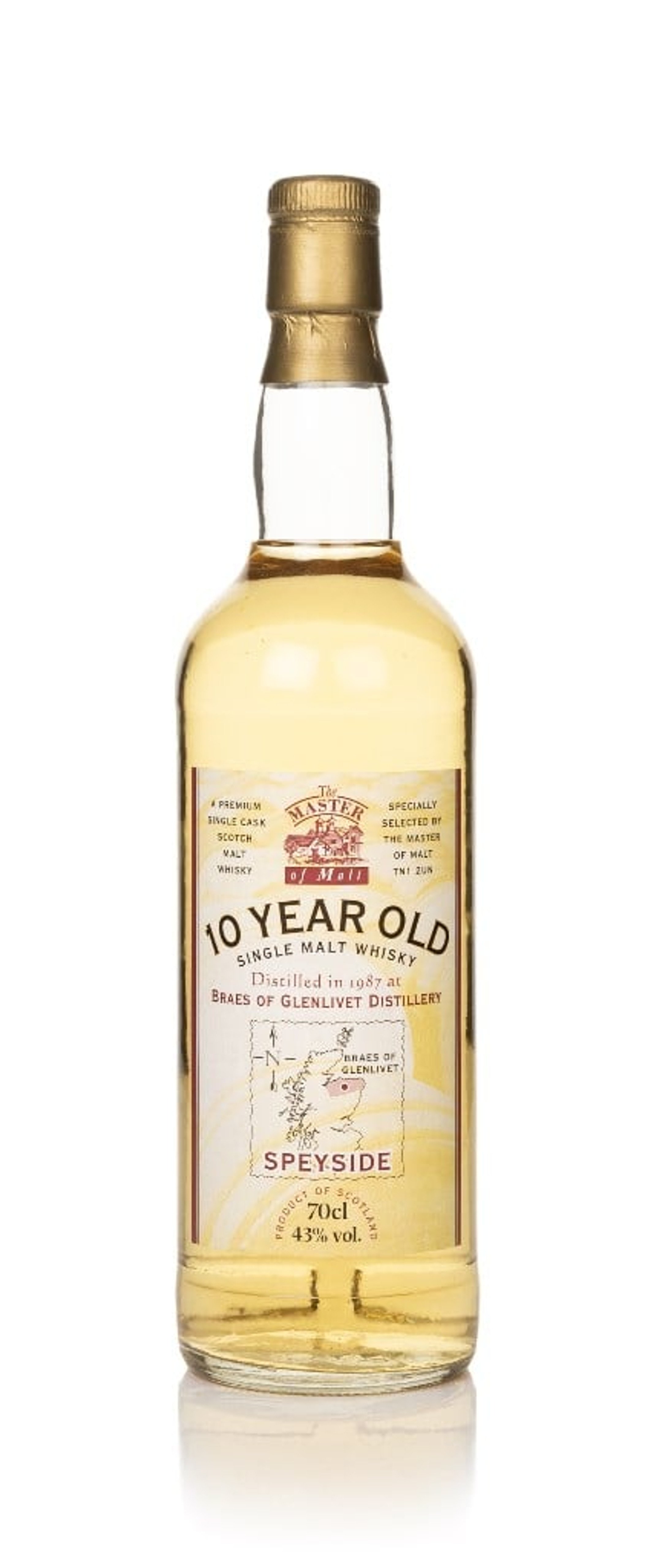 Braes of Glenlivet 10 Year Old 1987 - Master of Malt 70cl