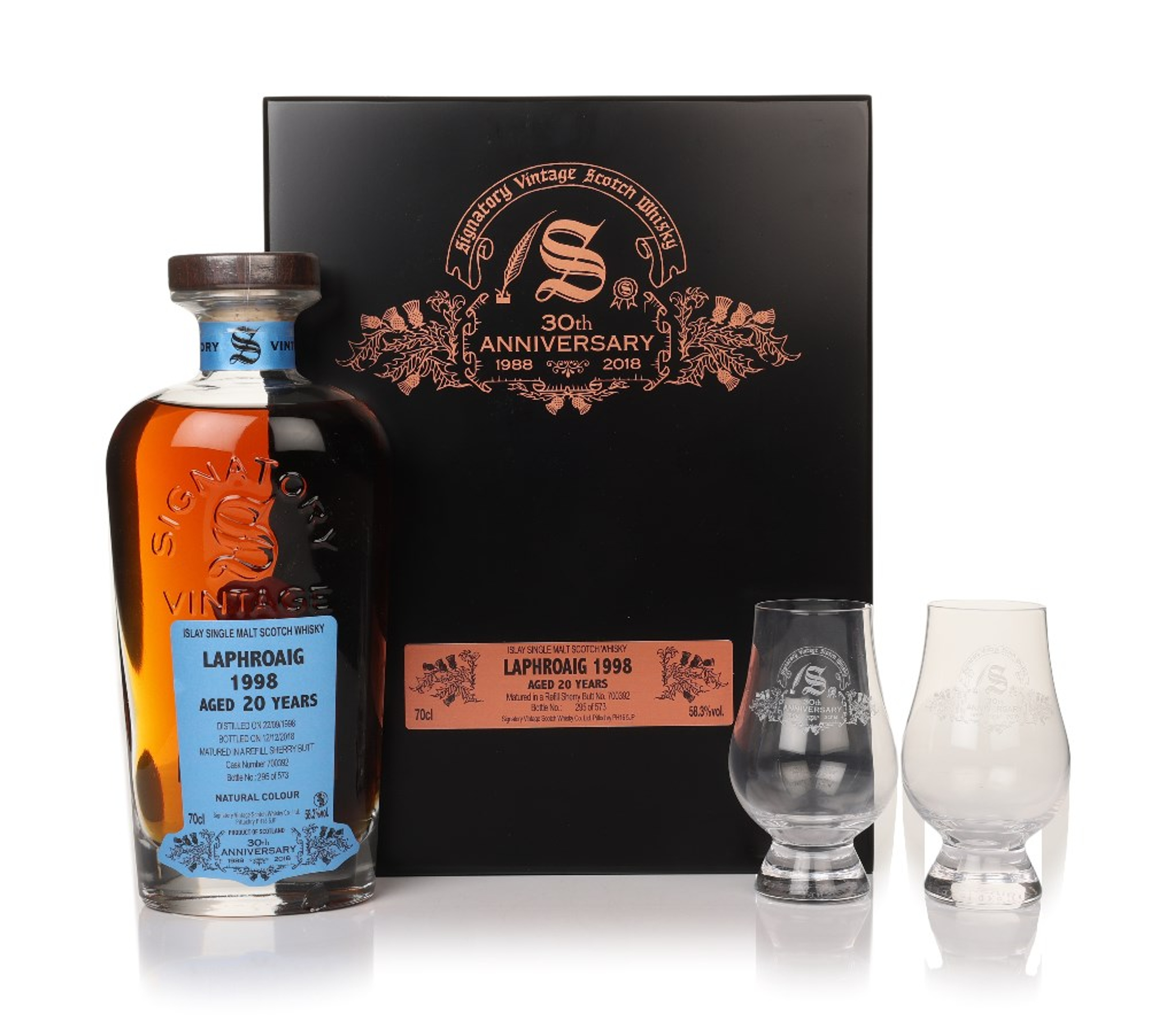 Laphroaig 20 Year Old 1998 (cask 700392) - 30th Anniversary Gift Box (Signatory) 70cl