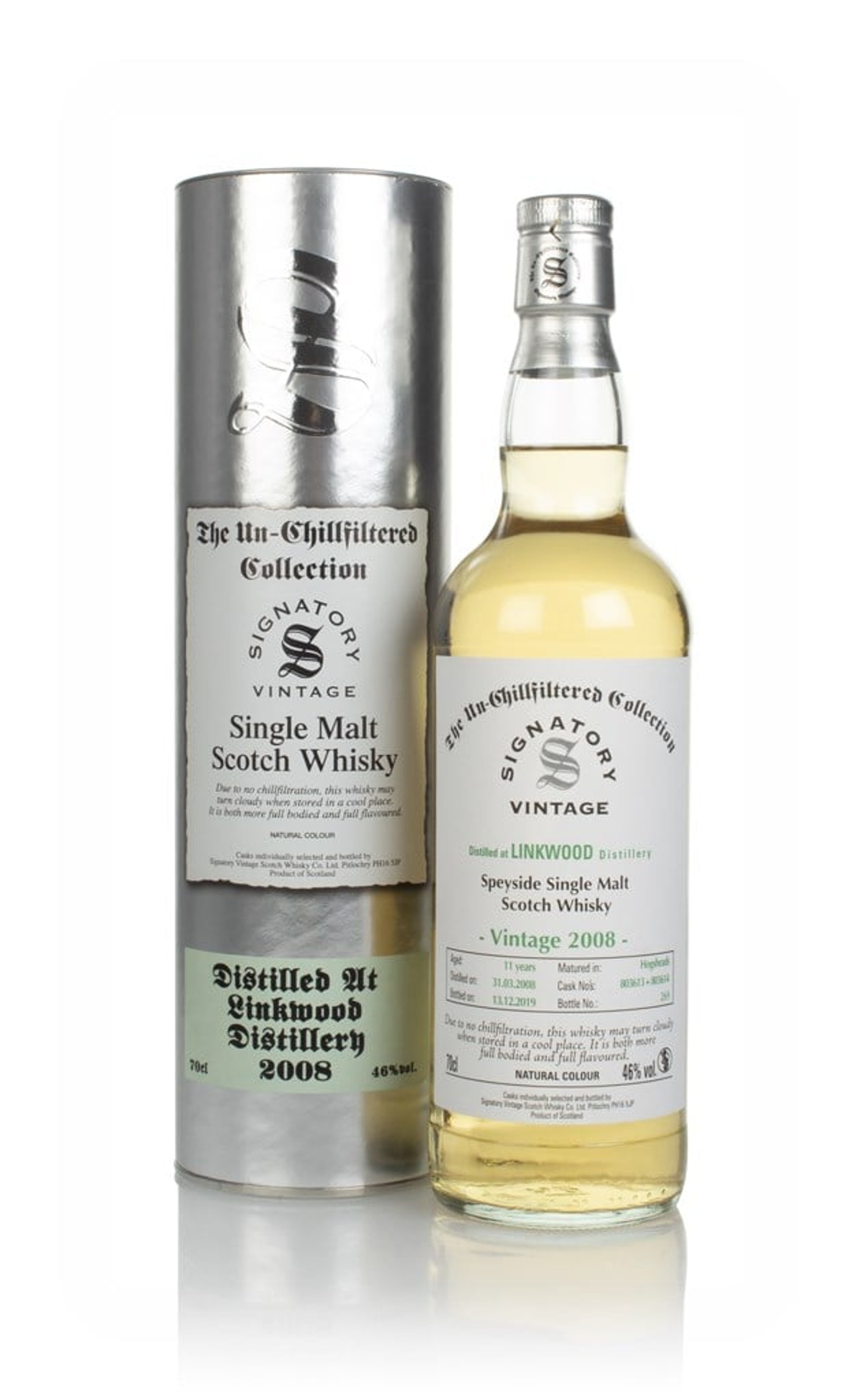 Linkwood 11 Year Old 2008 (casks 803613 & 803614) - Un-Chillfiltered Collection (Signatory) 70cl