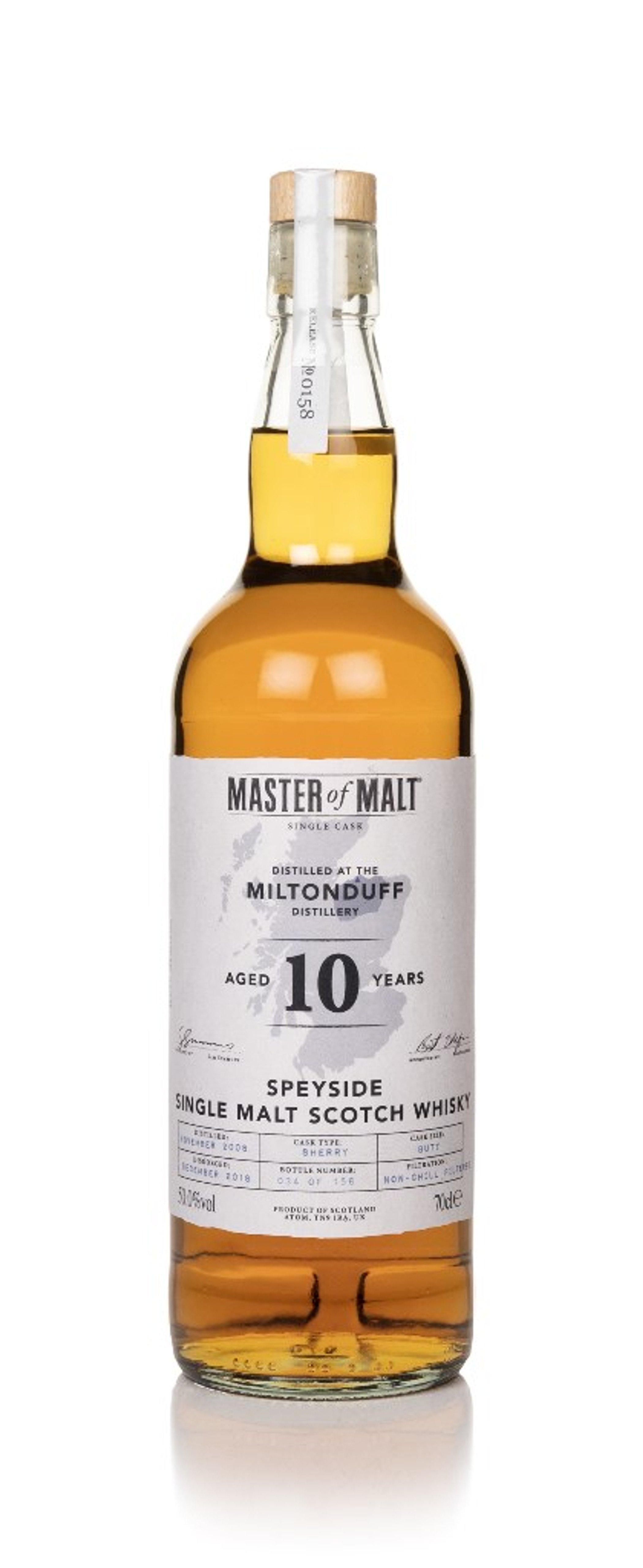 Miltonduff 10 Year Old 2008 Single Cask (Master of Malt) 70cl