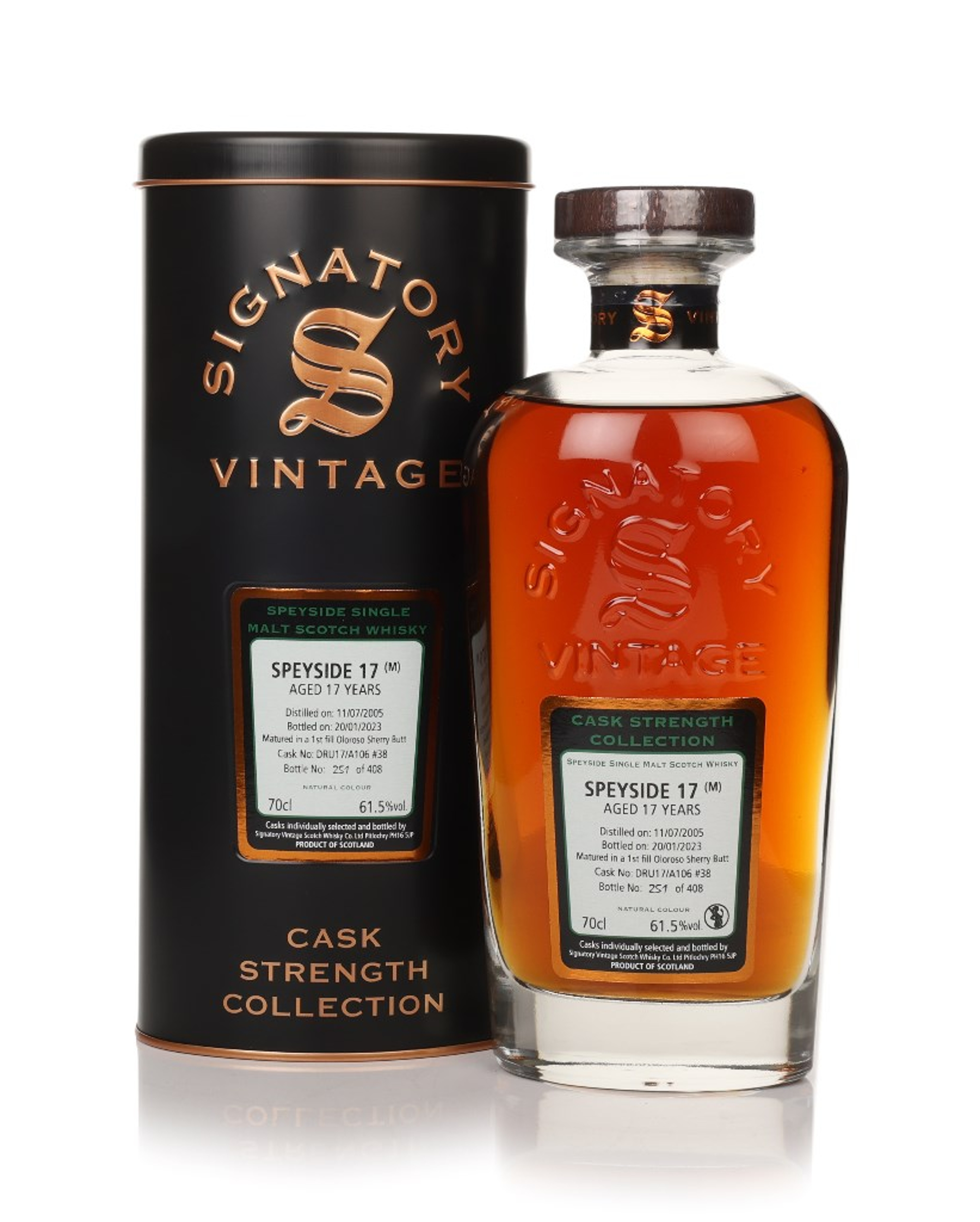 Secret Speyside 17 Year Old 2005 (cask #38) - Cask Strength Collection (Signatory) 70cl
