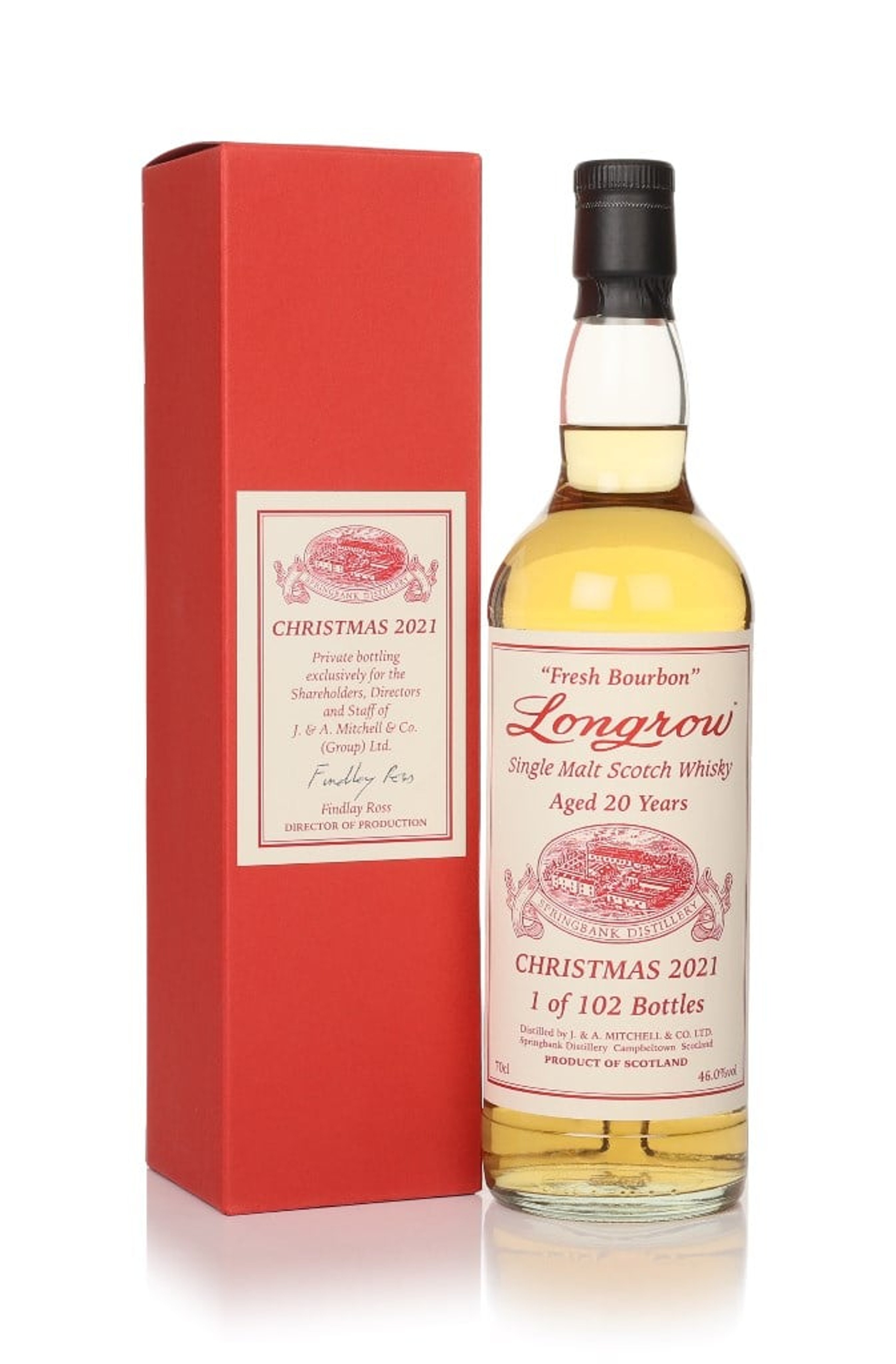 Longrow 20 Year Old Christmas 2021 - Fresh Bourbon 70cl
