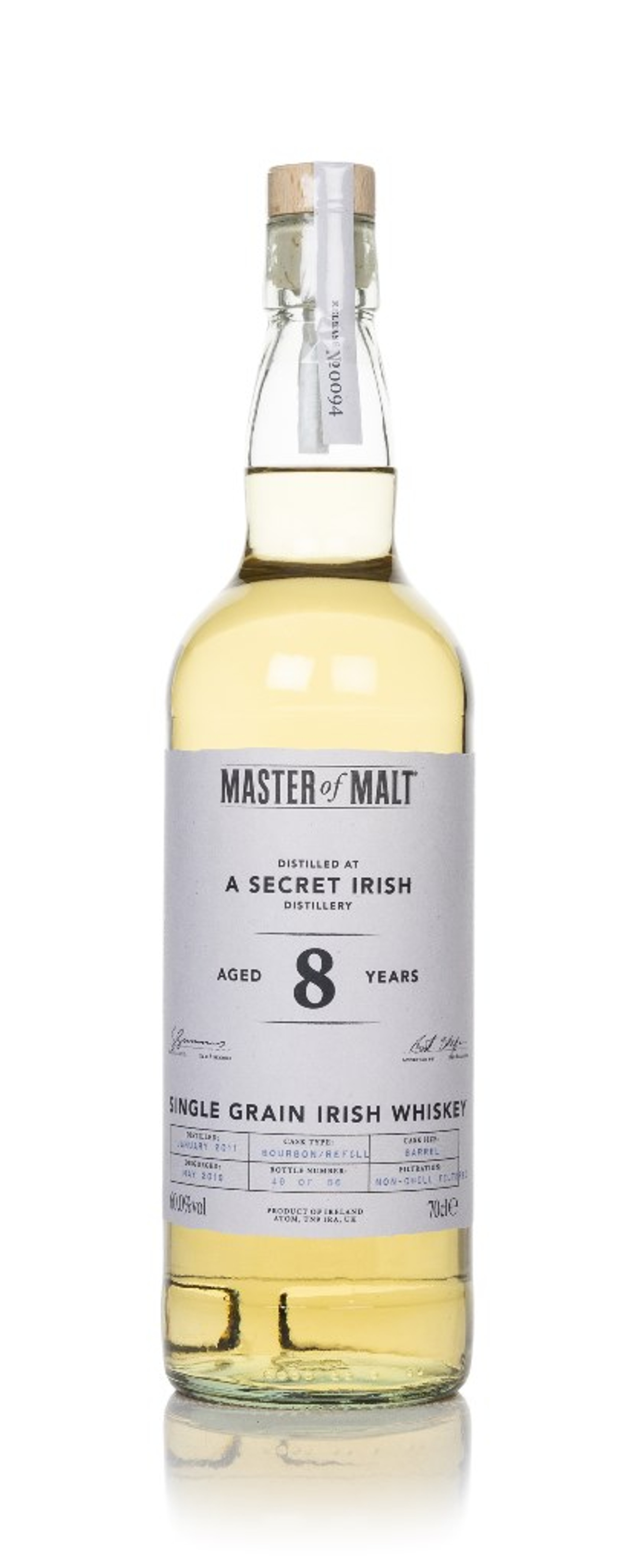 Secret Irish Distillery 8 Year Old 2011 (Master of Malt) 70cl