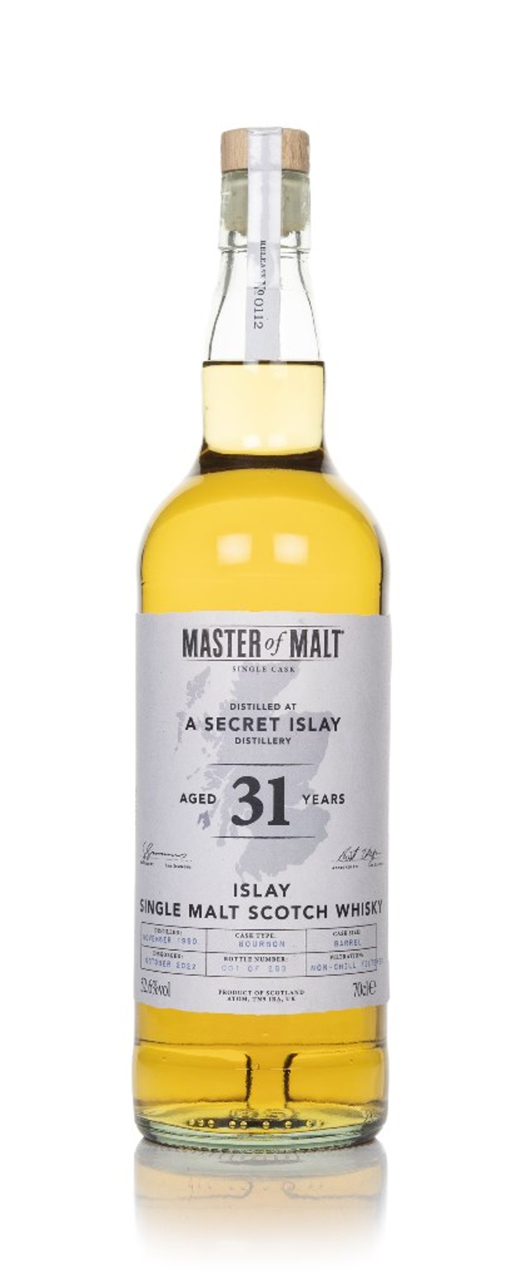 Secret Islay Distillery 31 Year Old 1990 Single Cask (Master of Malt) (52.6%) 70cl