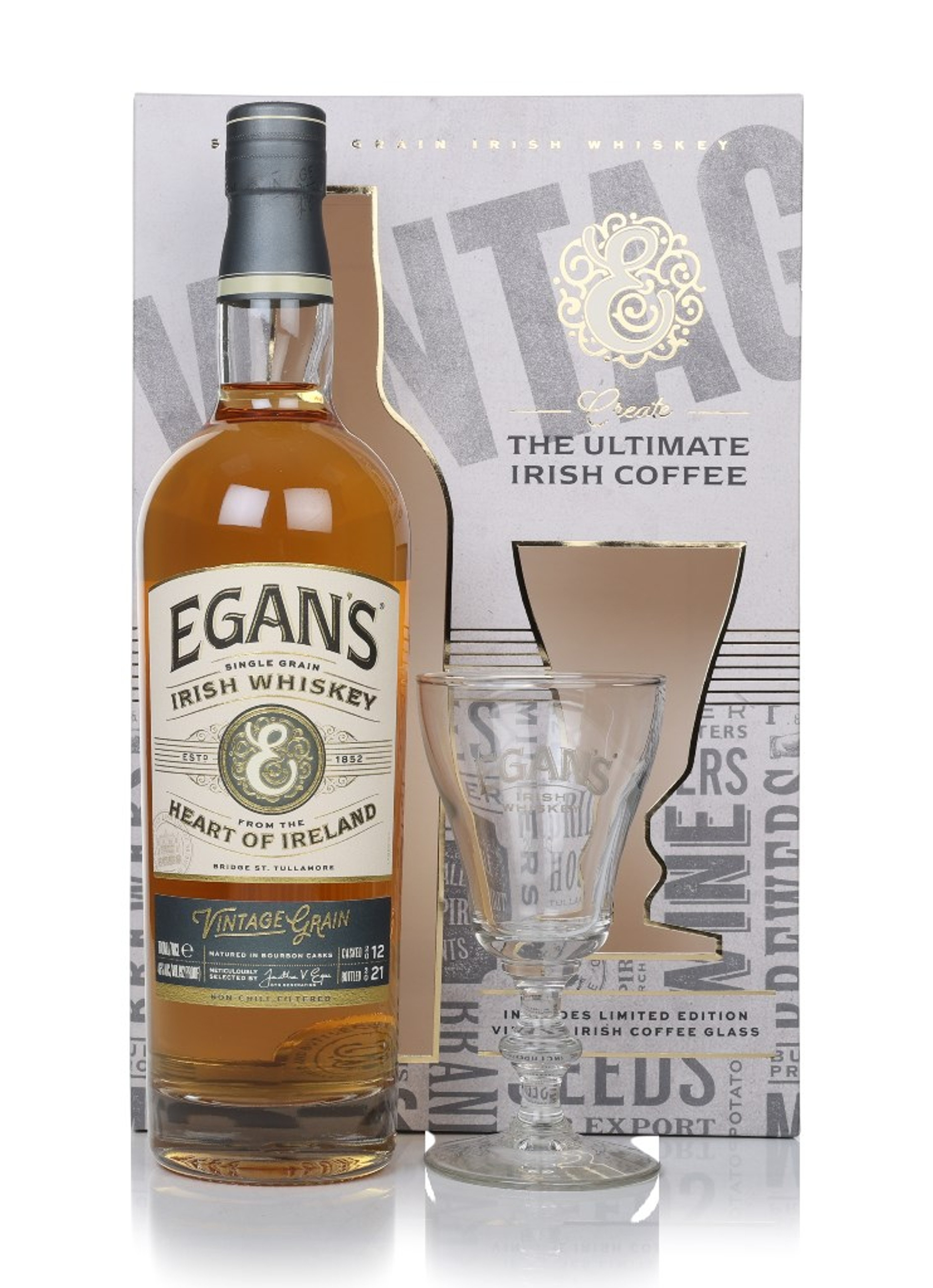 Egan's Vintage Grain Gift Set With Irish Coffee Glass 70cl