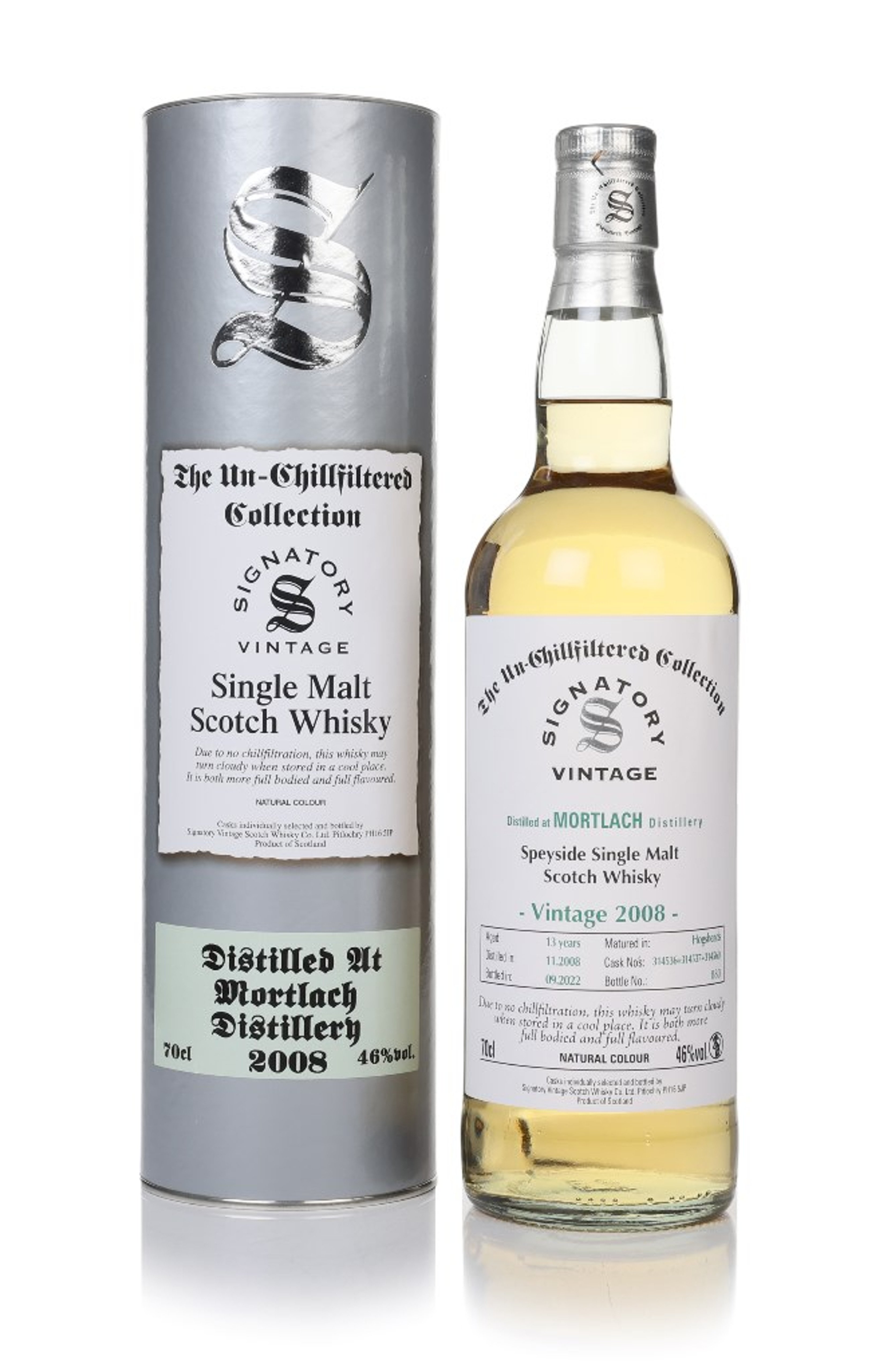 Mortlach 13 Year Old 2008 (casks 314536 & 314537 & 314560) - Un-Chillfiltered Collection (Signatory) 70cl