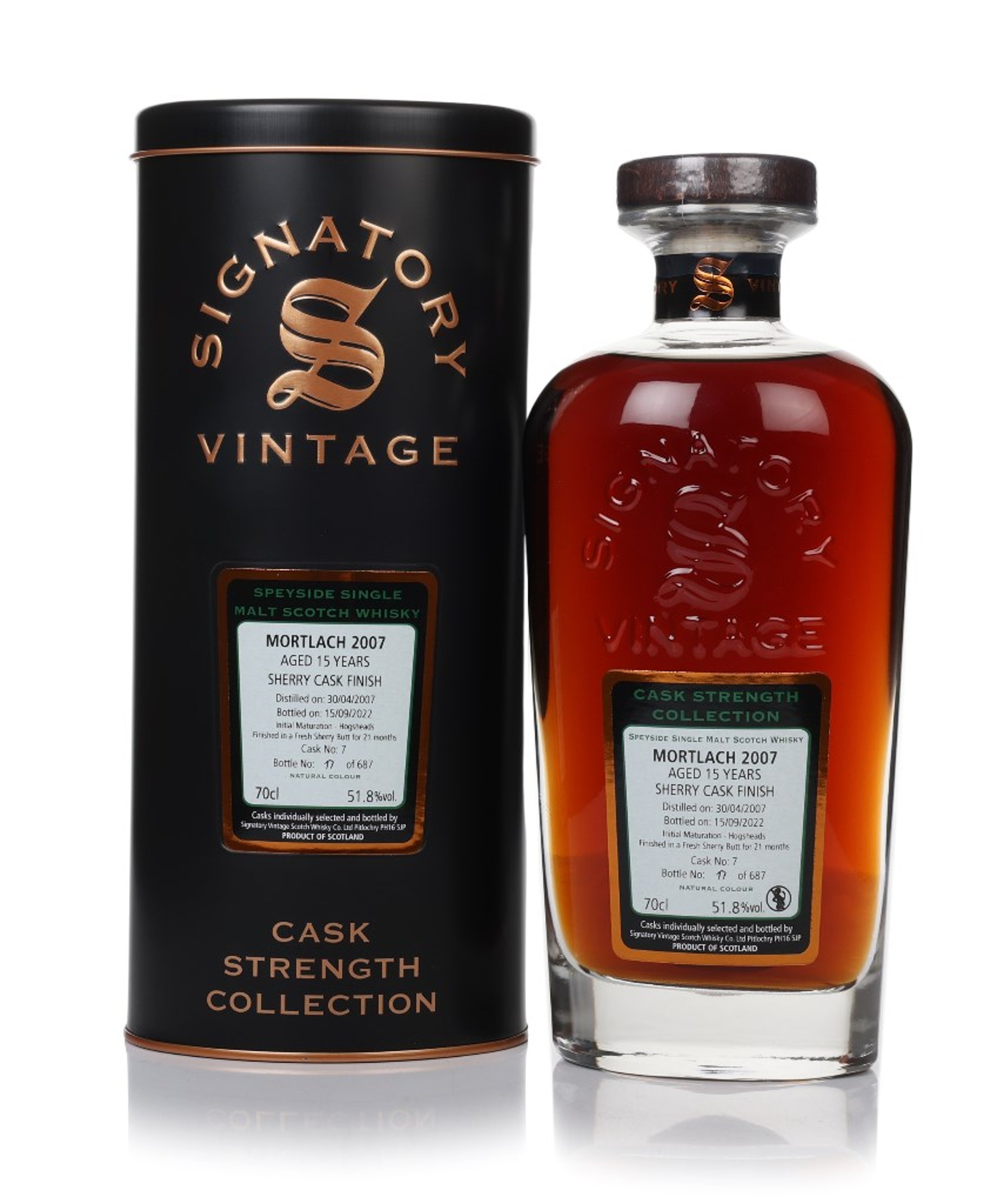 Mortlach 15 Year Old 2007 (cask 7) - Cask Strength Collection (Signatory) 70cl