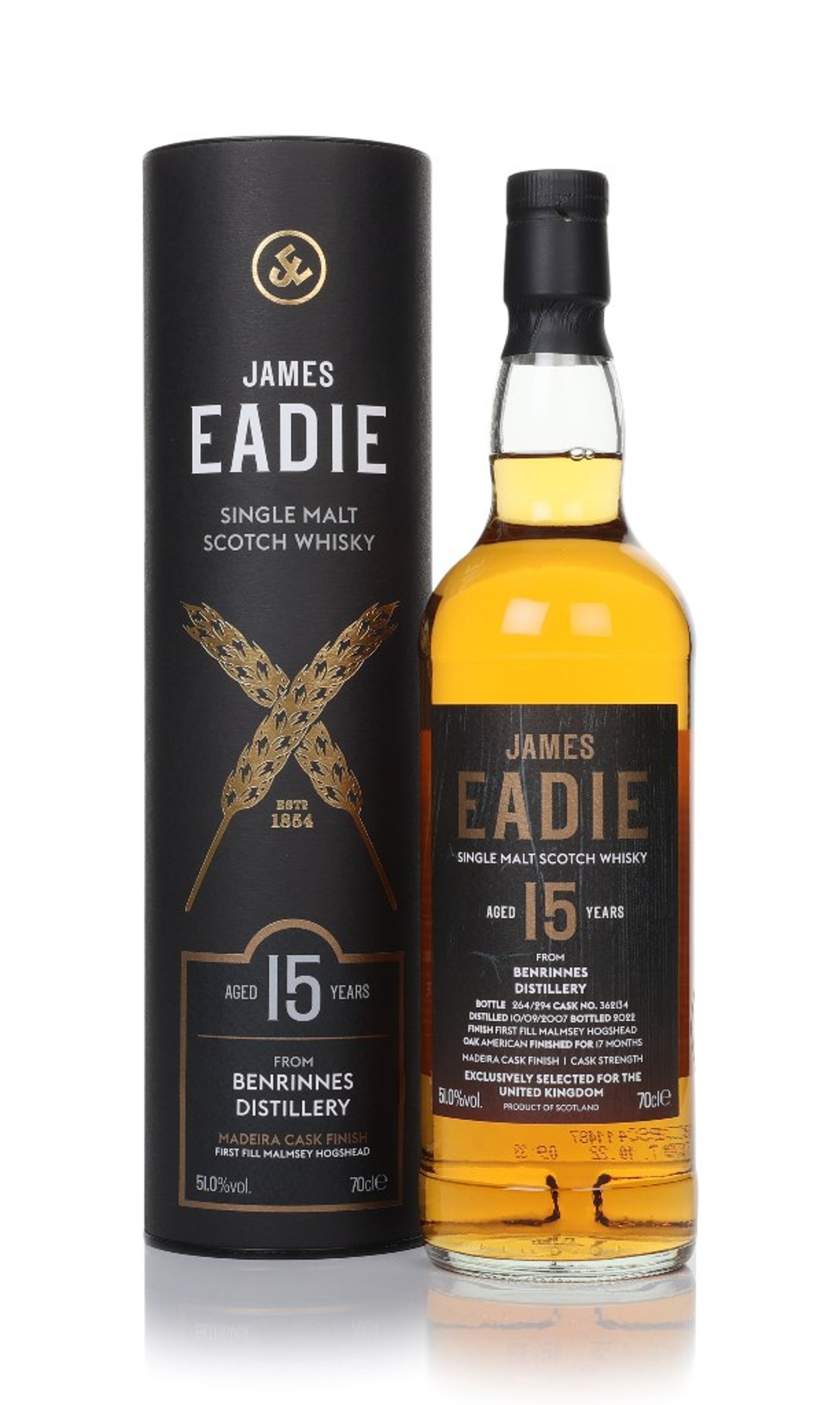 Benrinnes 15 Year Old 2007 (cask 362134) - James Eadie 70cl