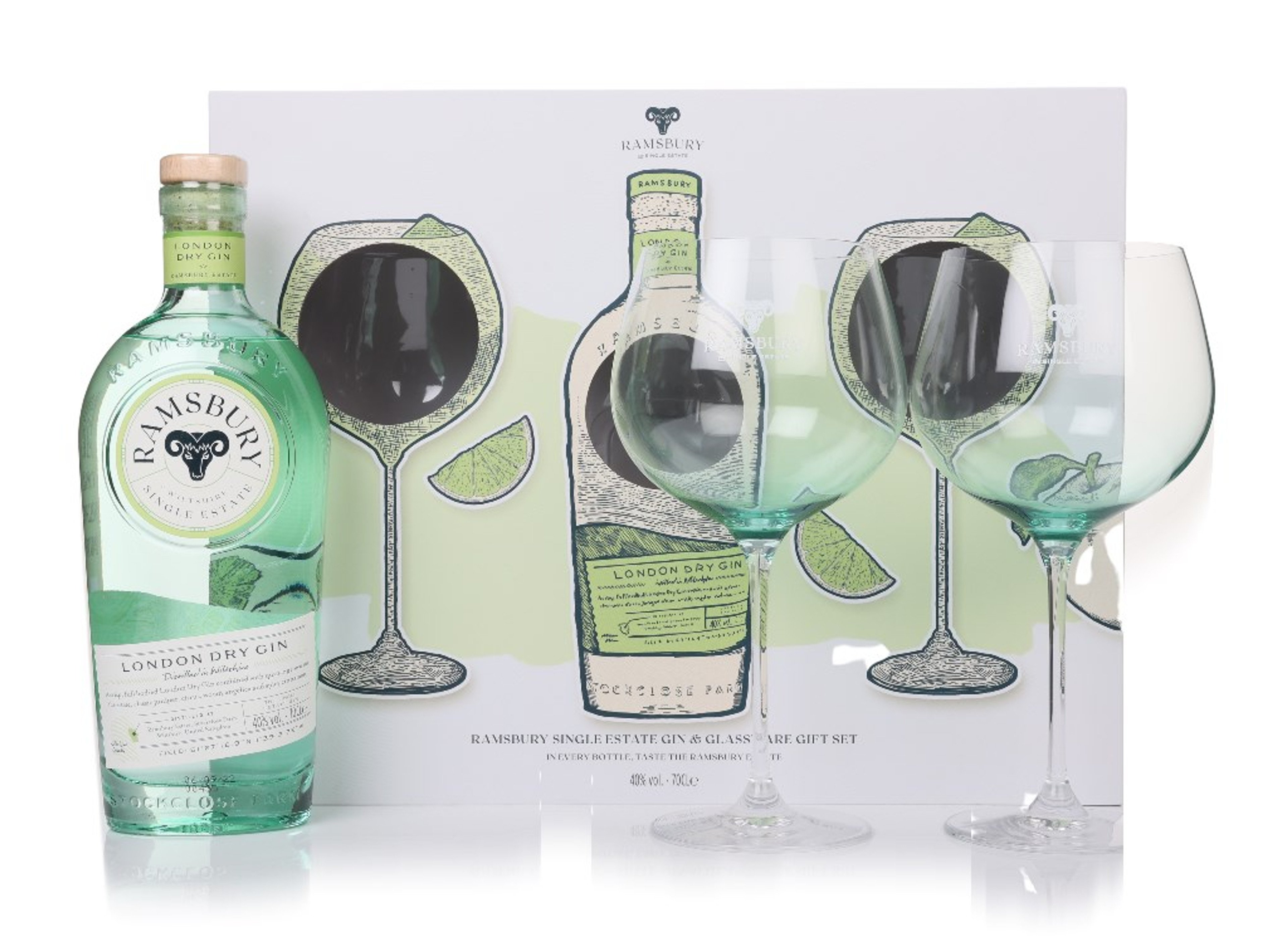 Ramsbury Gin Gift Set with 2x Glasses 70cl