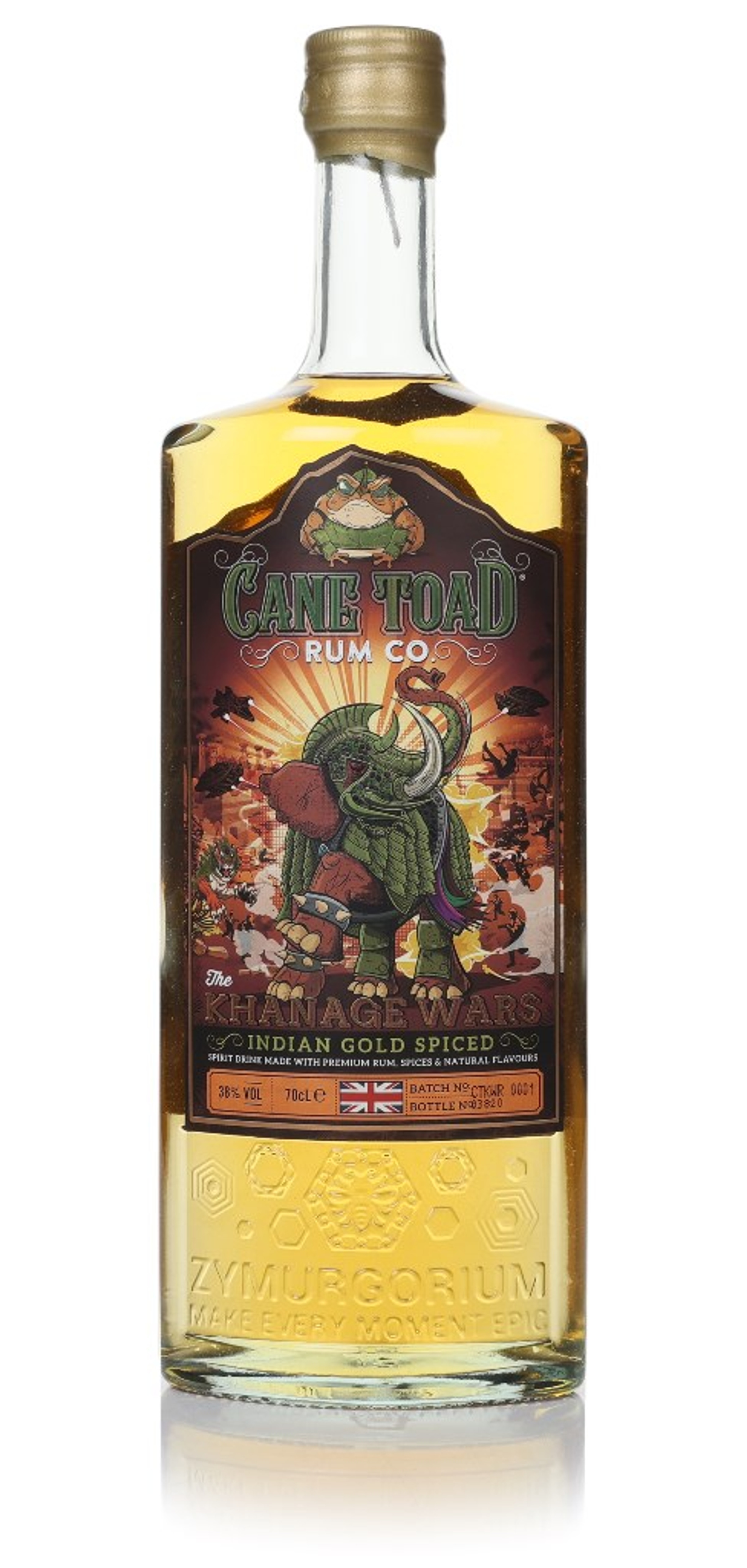 Cane Toad Khanage Wars Indian Gold Spiced Rum 70cl