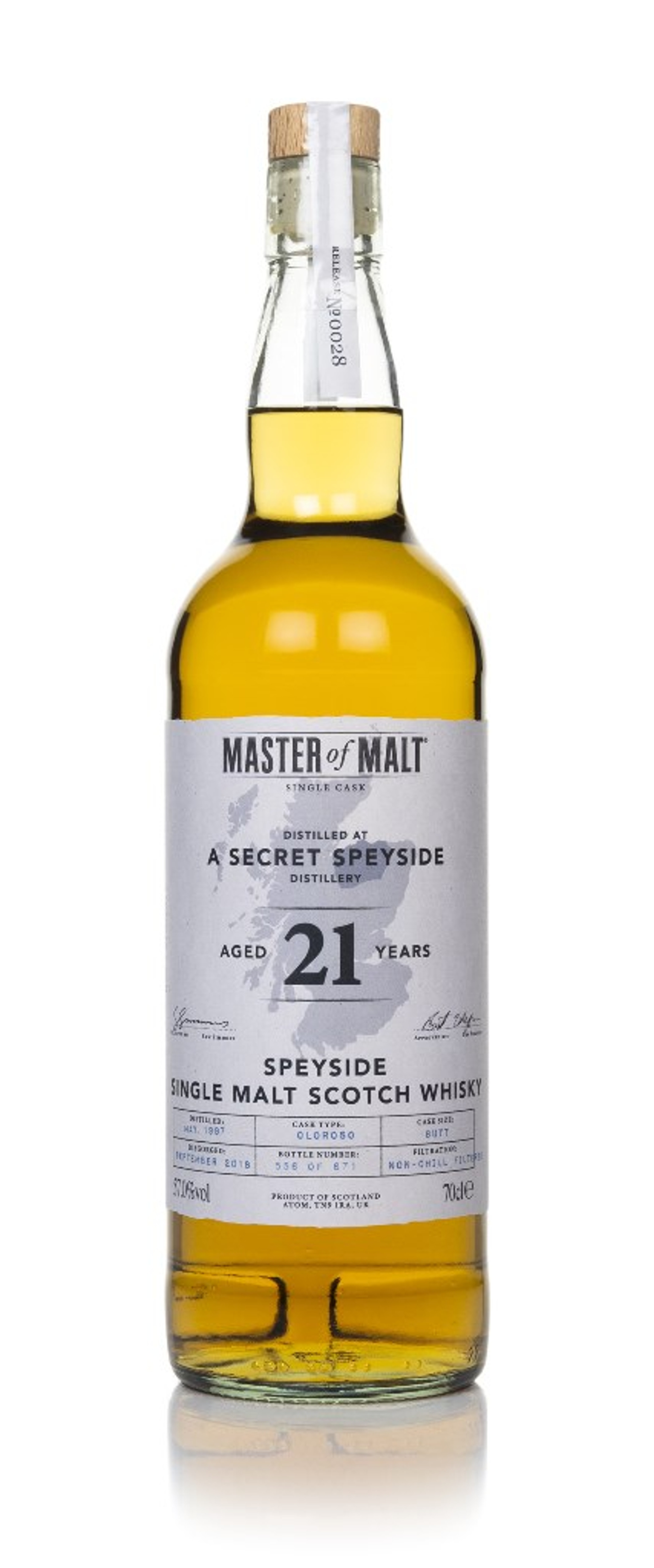 Secret Speyside Distillery 21 Year Old Single Cask (Master of Malt) 70cl