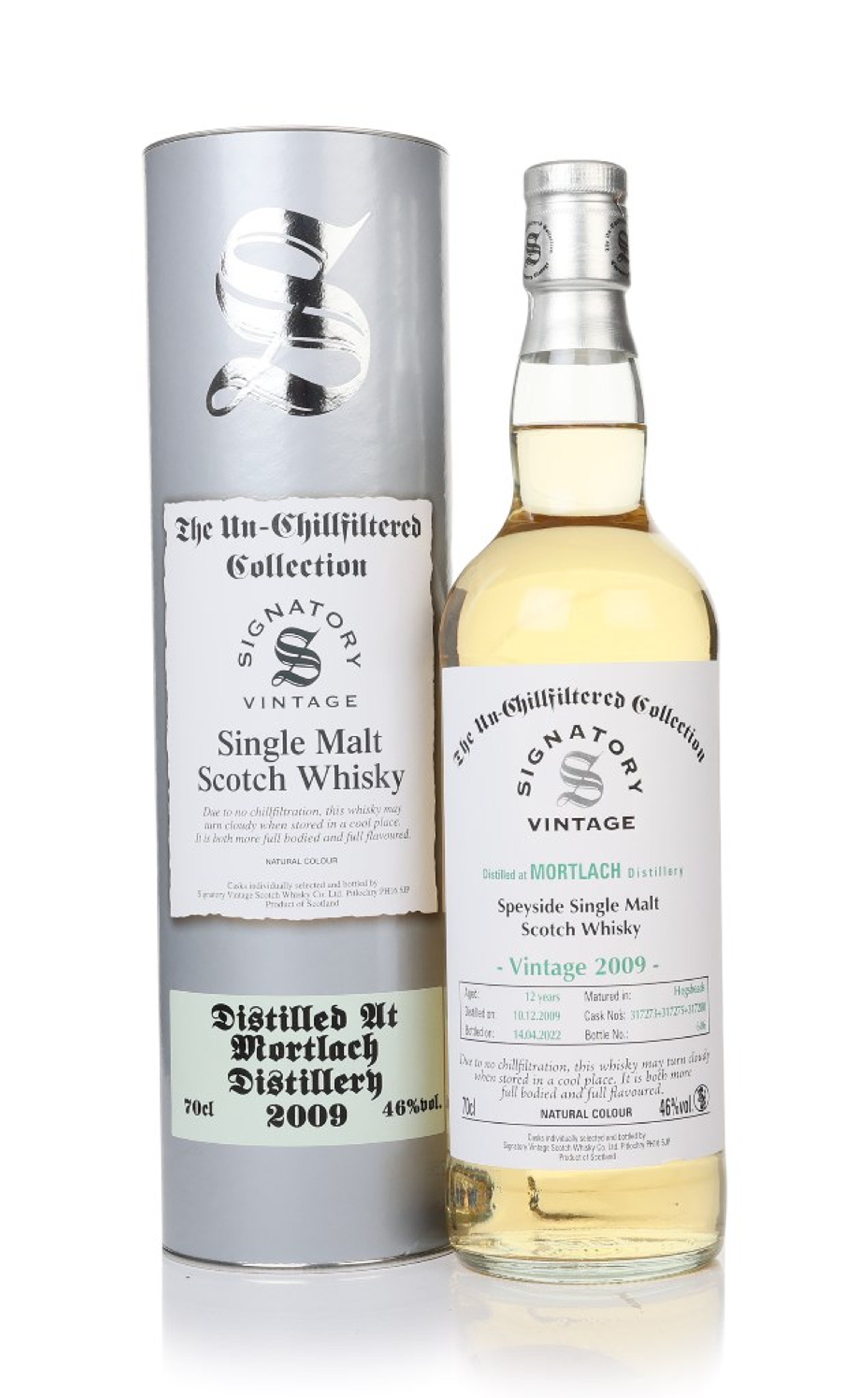 Mortlach 12 Year Old 2009 (casks 317273 & 317275 & 317280) - Un-Chillfiltered Collection (Signatory) 70cl