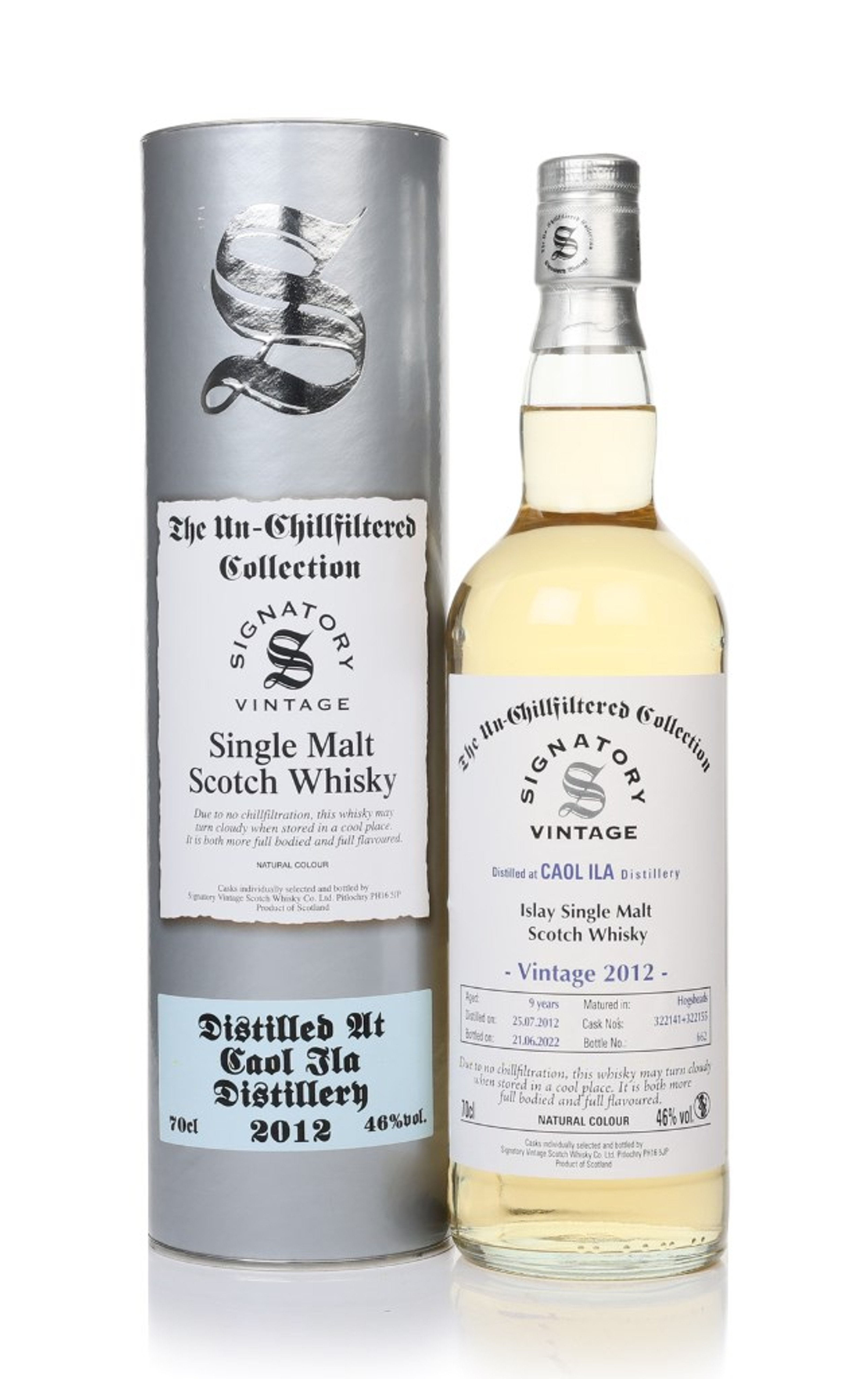 Caol Ila 9 Year Old 2012 (casks 322141 & 322155) Un-Chillfiltered Collection (Signatory) 70cl