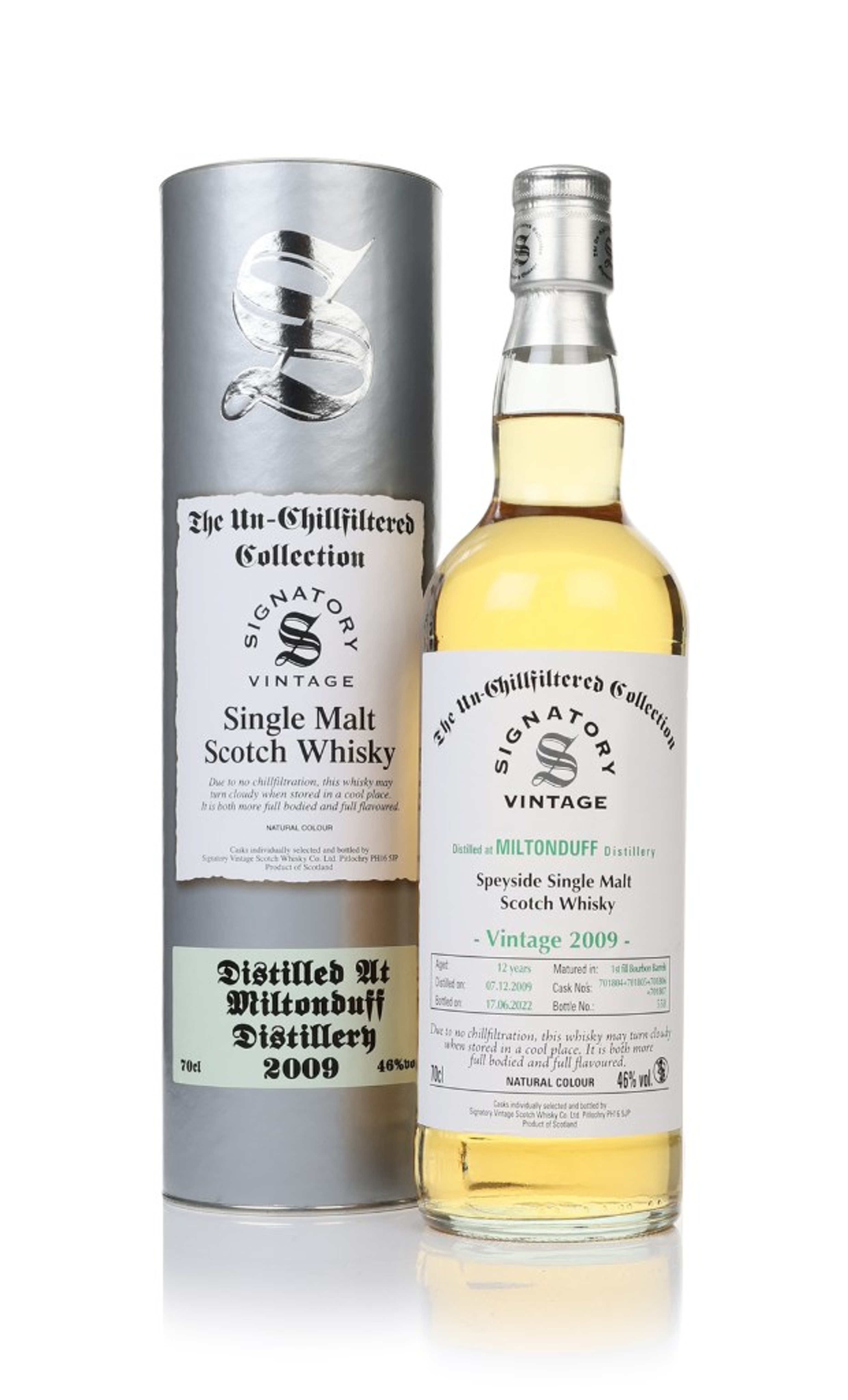 Miltonduff 12 Year Old 2009 (casks 701804 & 701805 & 701806 & 701807) - Un-Chillfiltered Collection (Signatory) 70cl