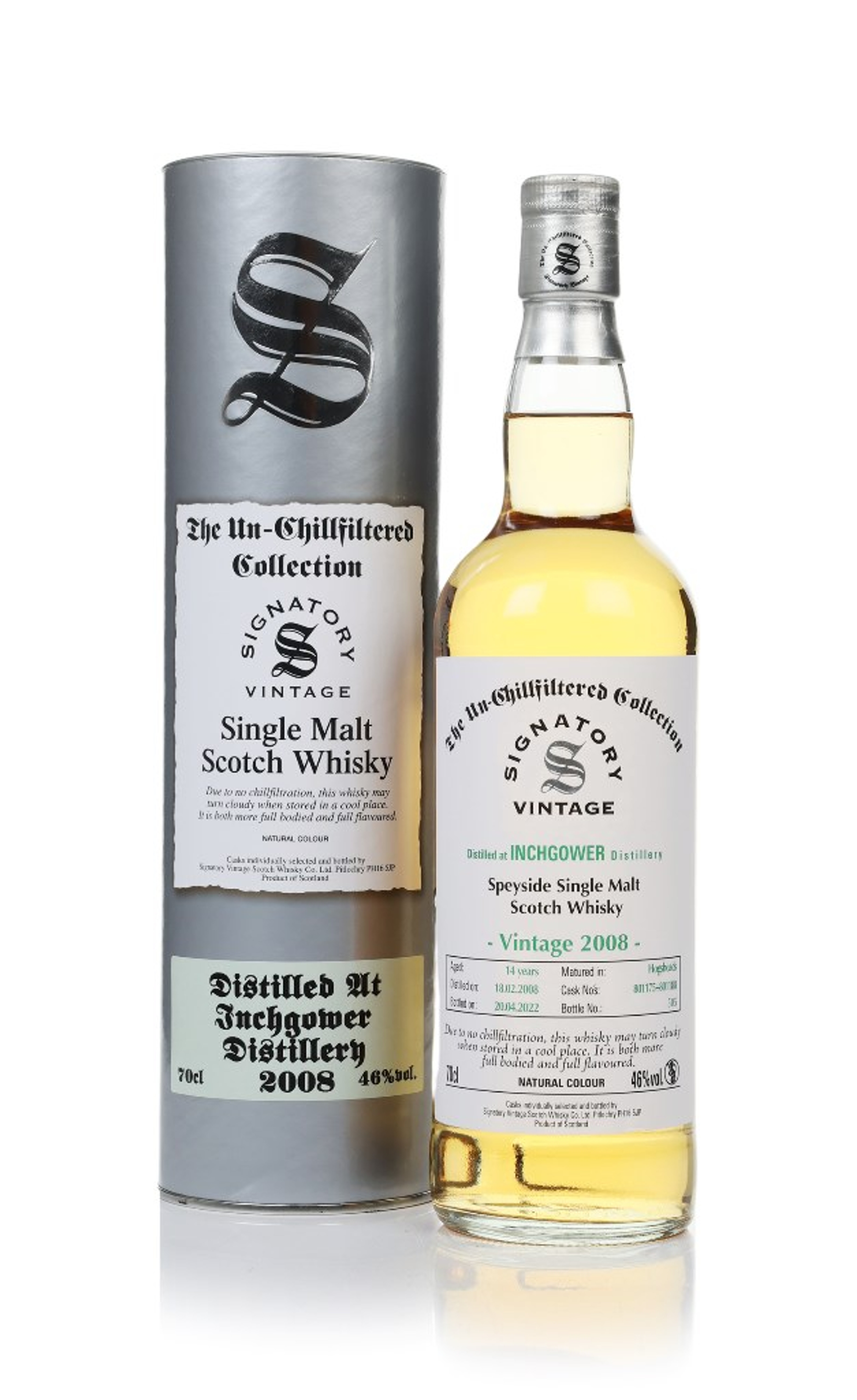 Inchgower 14 Year Old 2008 (casks 801175 & 801188) - Un-Chillfiltered Collection (Signatory) 70cl
