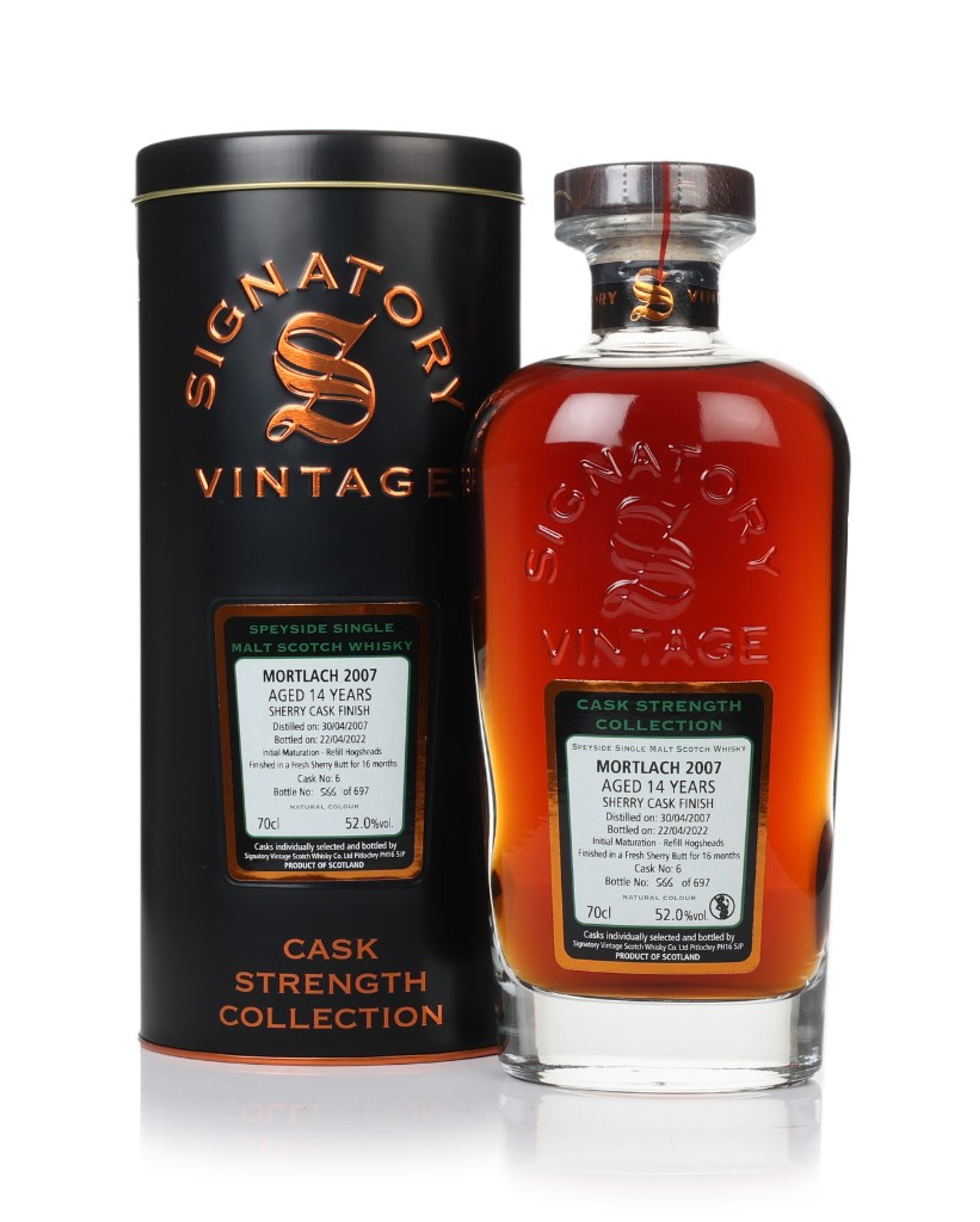 Mortlach 14 Year Old 2007 (cask 6) - Cask Strength Collection (Signatory) 70cl