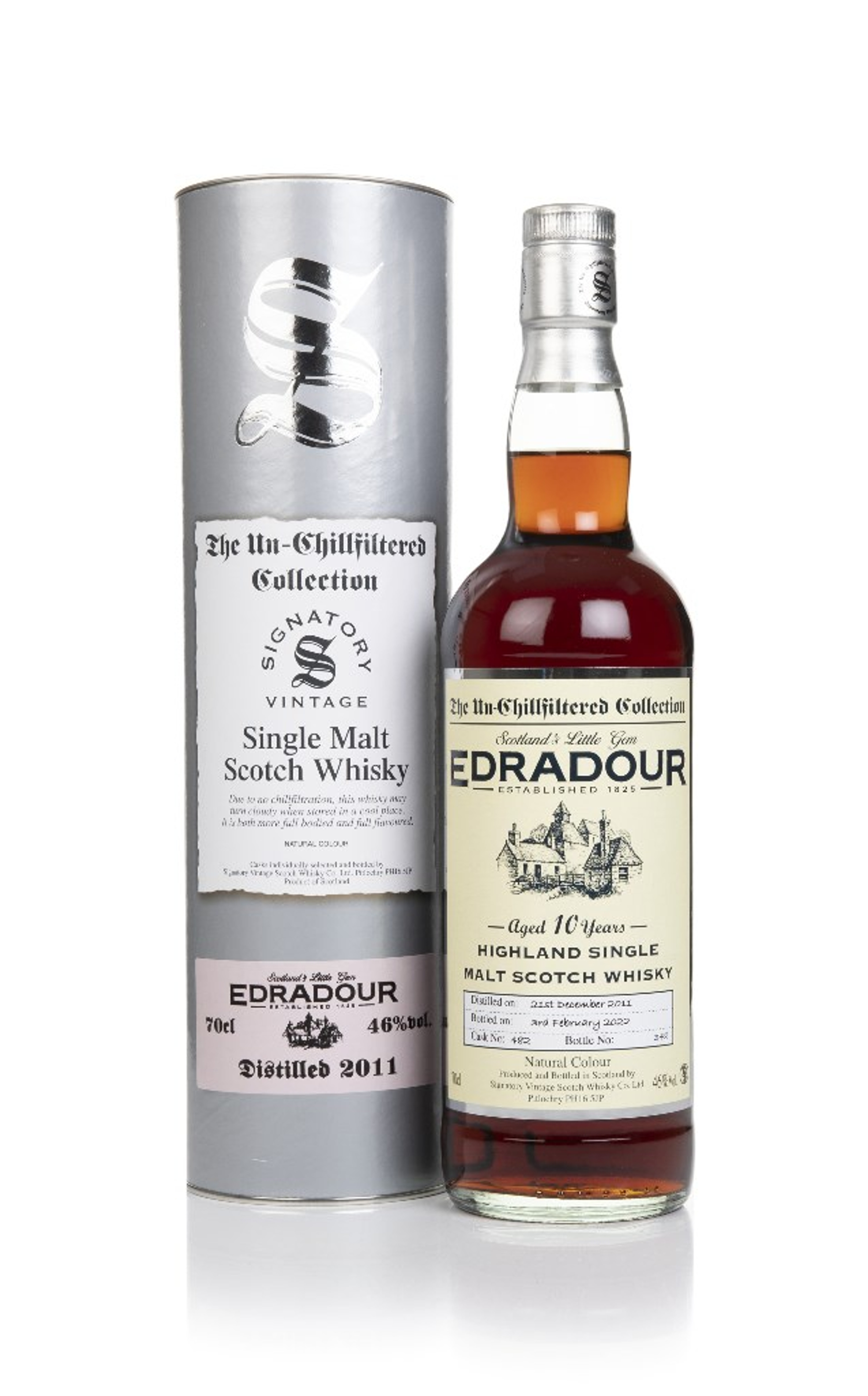 Edradour 10 Year Old 2011 (cask 482) - Un-Chillfiltered Collection (Signatory) 70cl