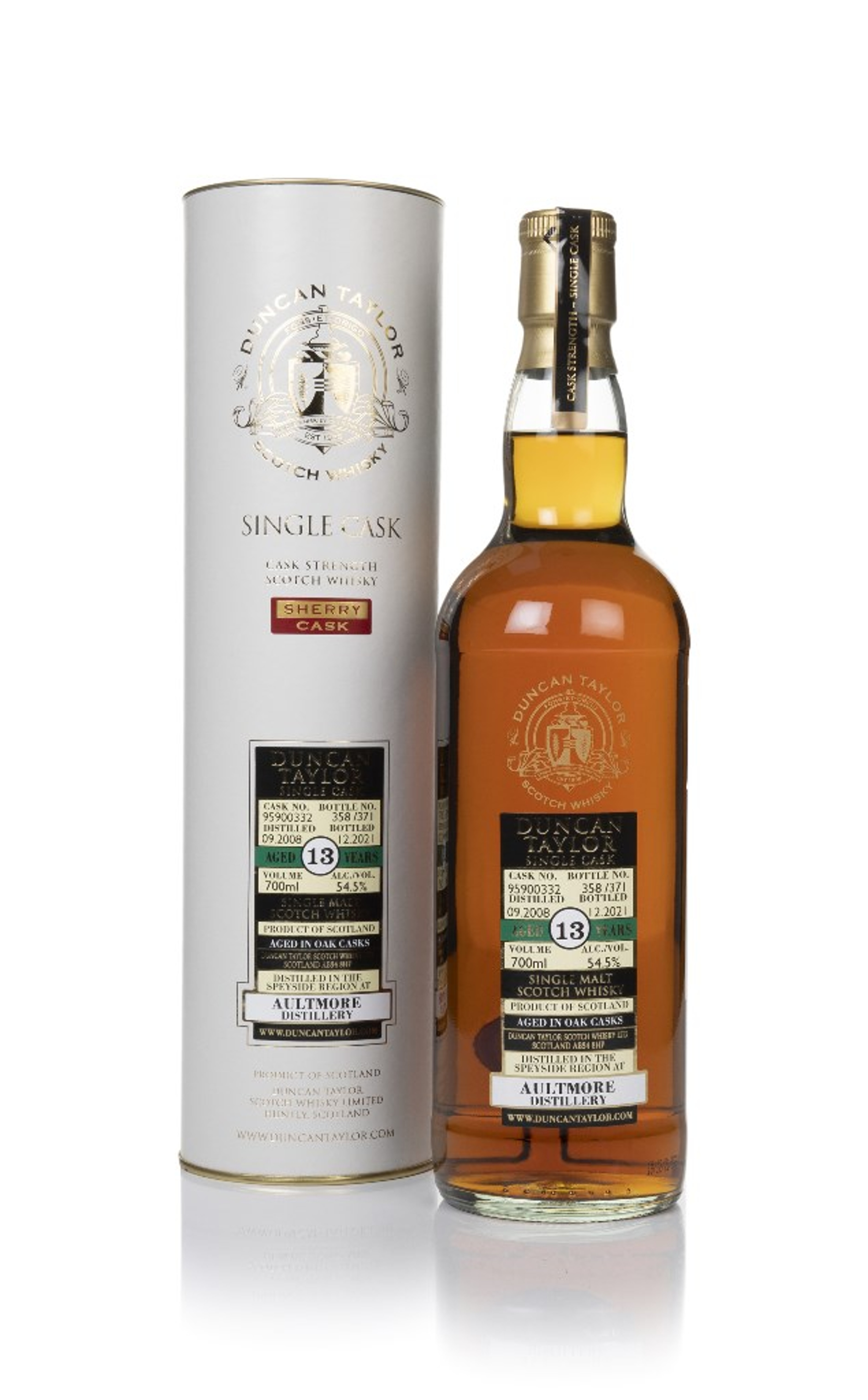Aultmore 13 Year Old 2008 (cask 95900332) - Duncan Taylor 70cl