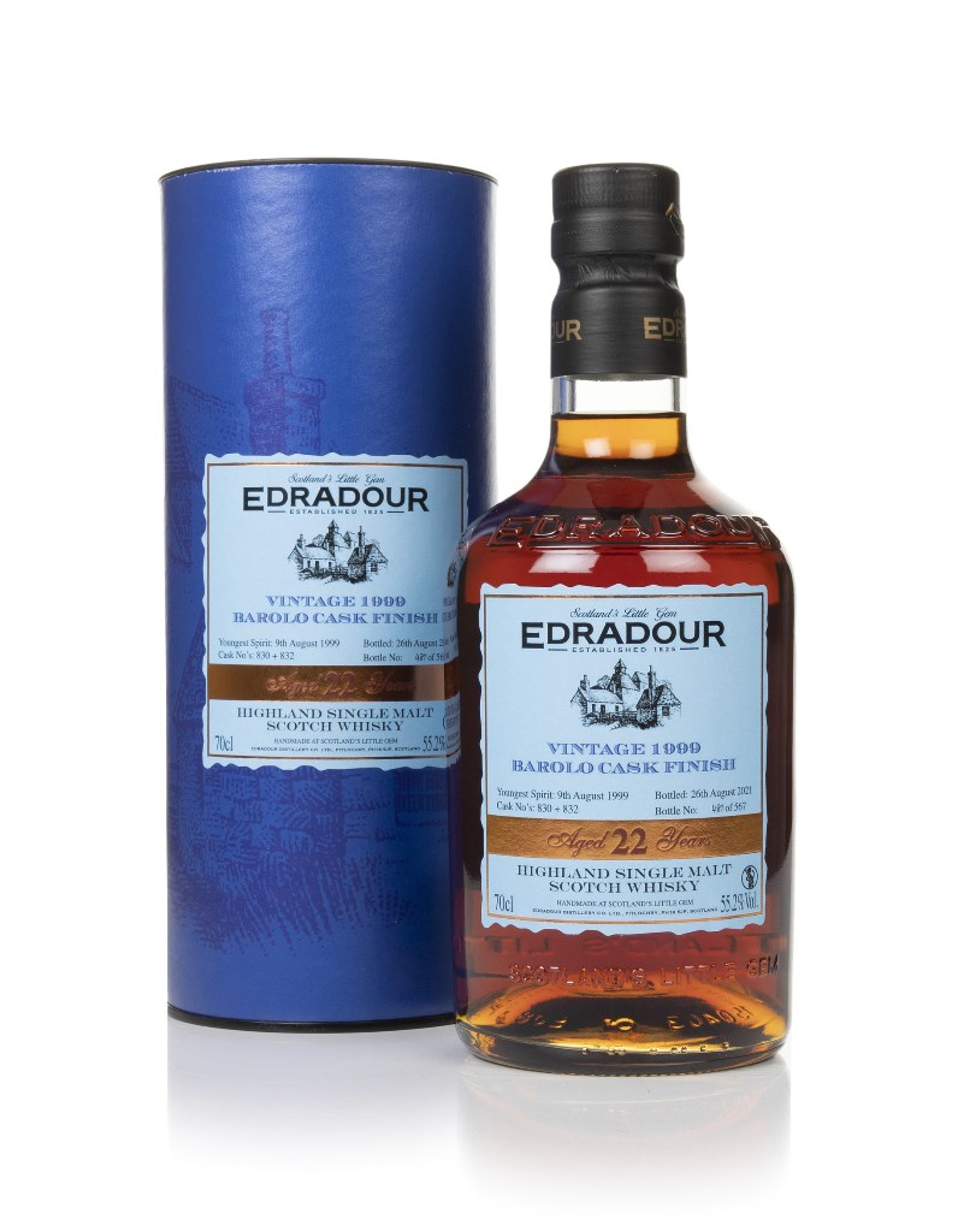 Edradour 22 Year Old 1999 (cask 830 & 832)  - Barolo Cask Finish 70cl