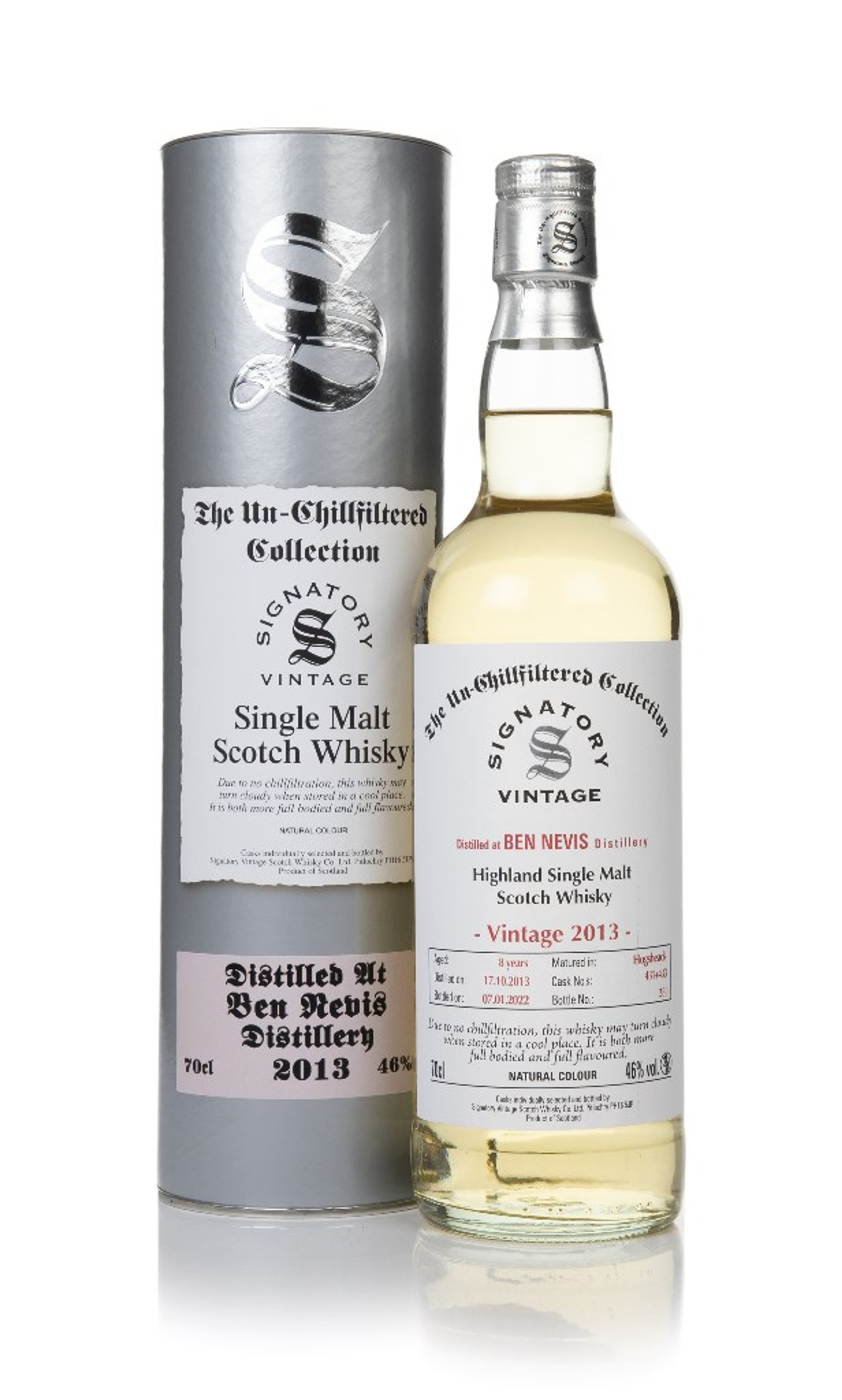 Ben Nevis 8 Year Old 2013 (casks 431 & 433) - Un-Chillfiltered Collection (Signatory) 70cl