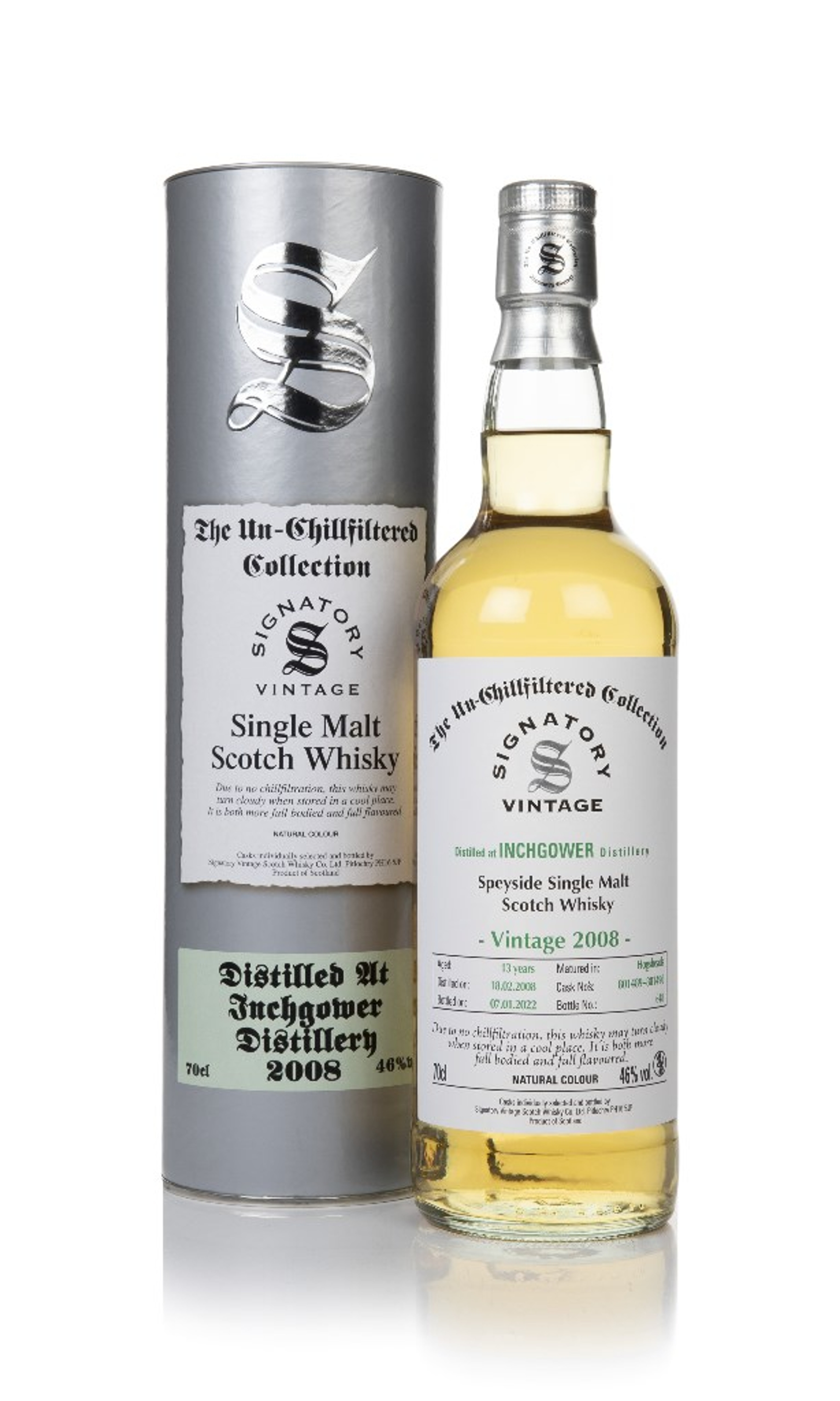 Inchgower 13 Year Old 2008 (casks 801489 & 801490) - Un-Chillfiltered Collection (Signatory) 70cl