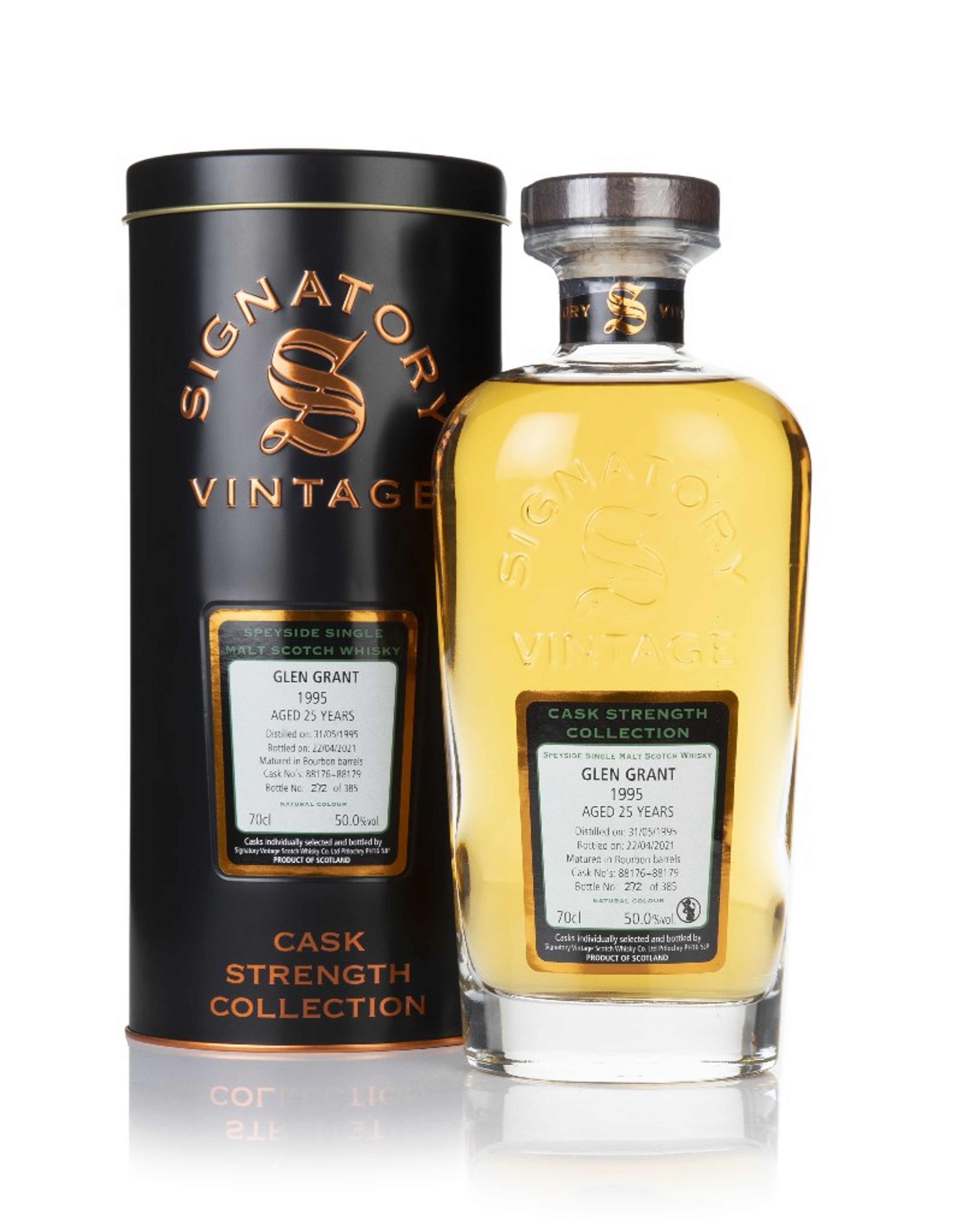 Glen Grant 25 Year Old 1995 (casks 88176 & 88179) - Cask Strength Collection (Signatory) 70cl
