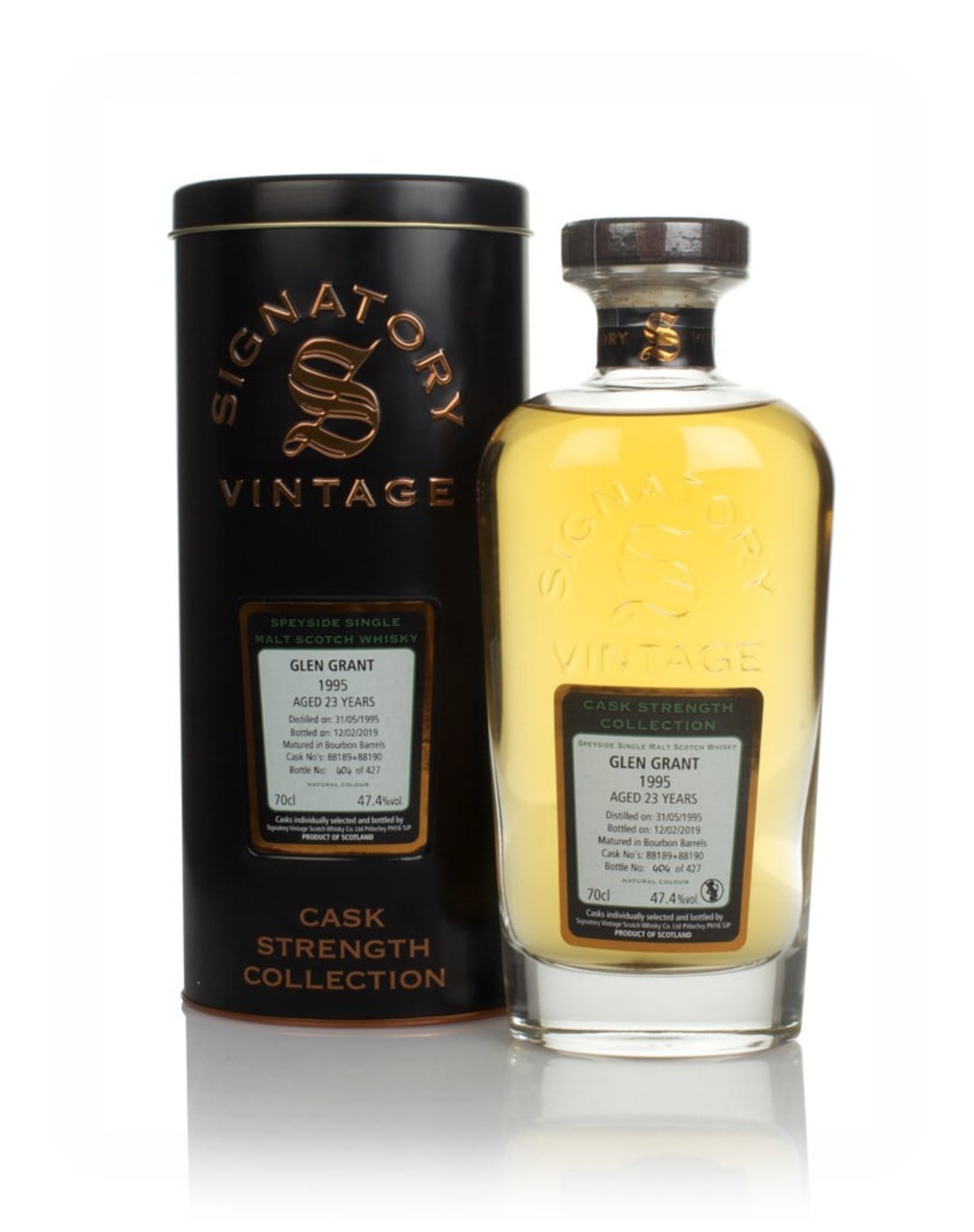 Glen Grant 23 Year Old 1995 (casks 88189 & 88190) - Cask Strength Collection (Signatory) 70cl