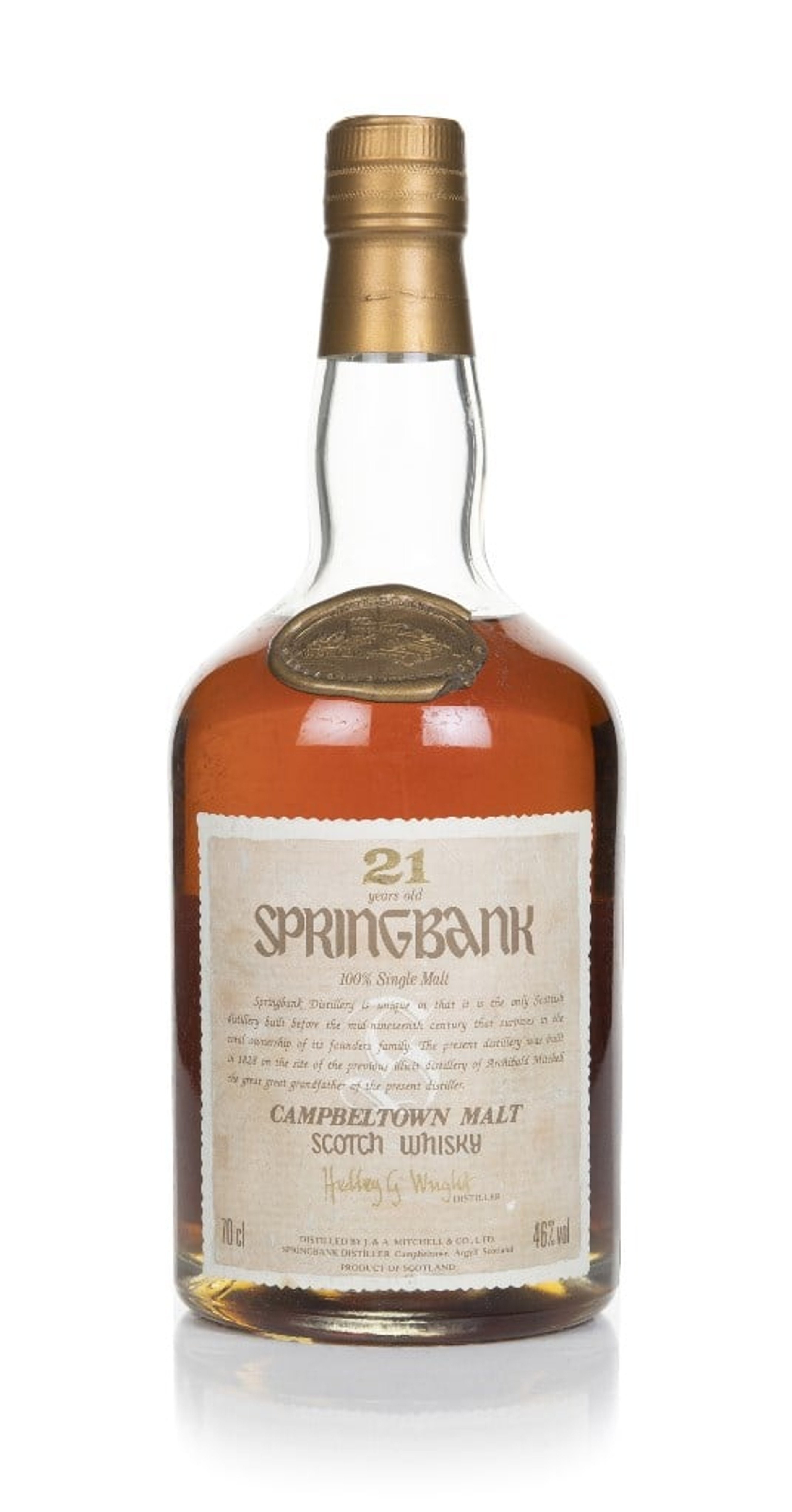 Springbank 21 Year Old (Hedley G. Wright) - 1990s 70cl
