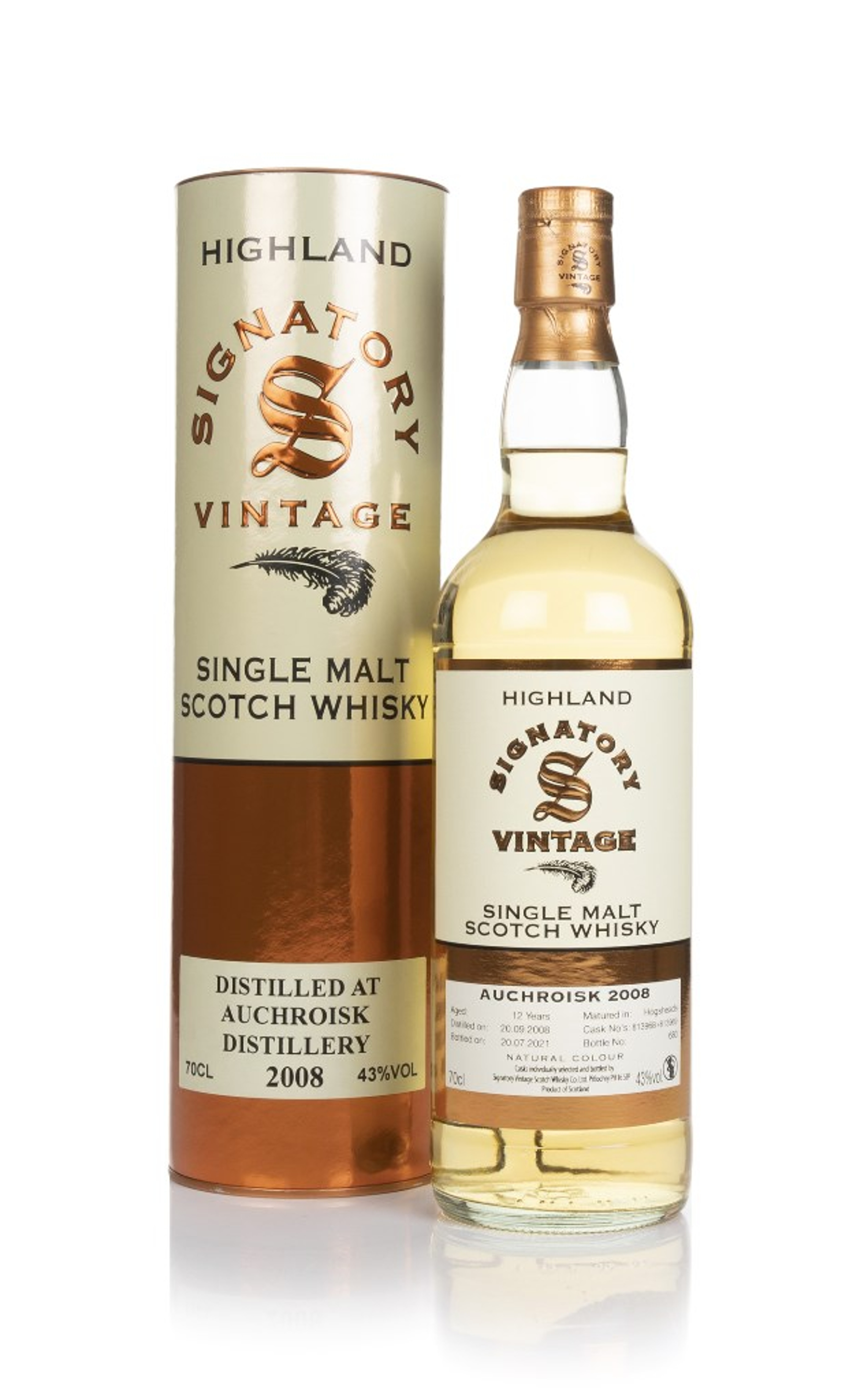 Auchroisk 12 Year Old 2008 (casks 813968 & 813969) - Signatory 70cl